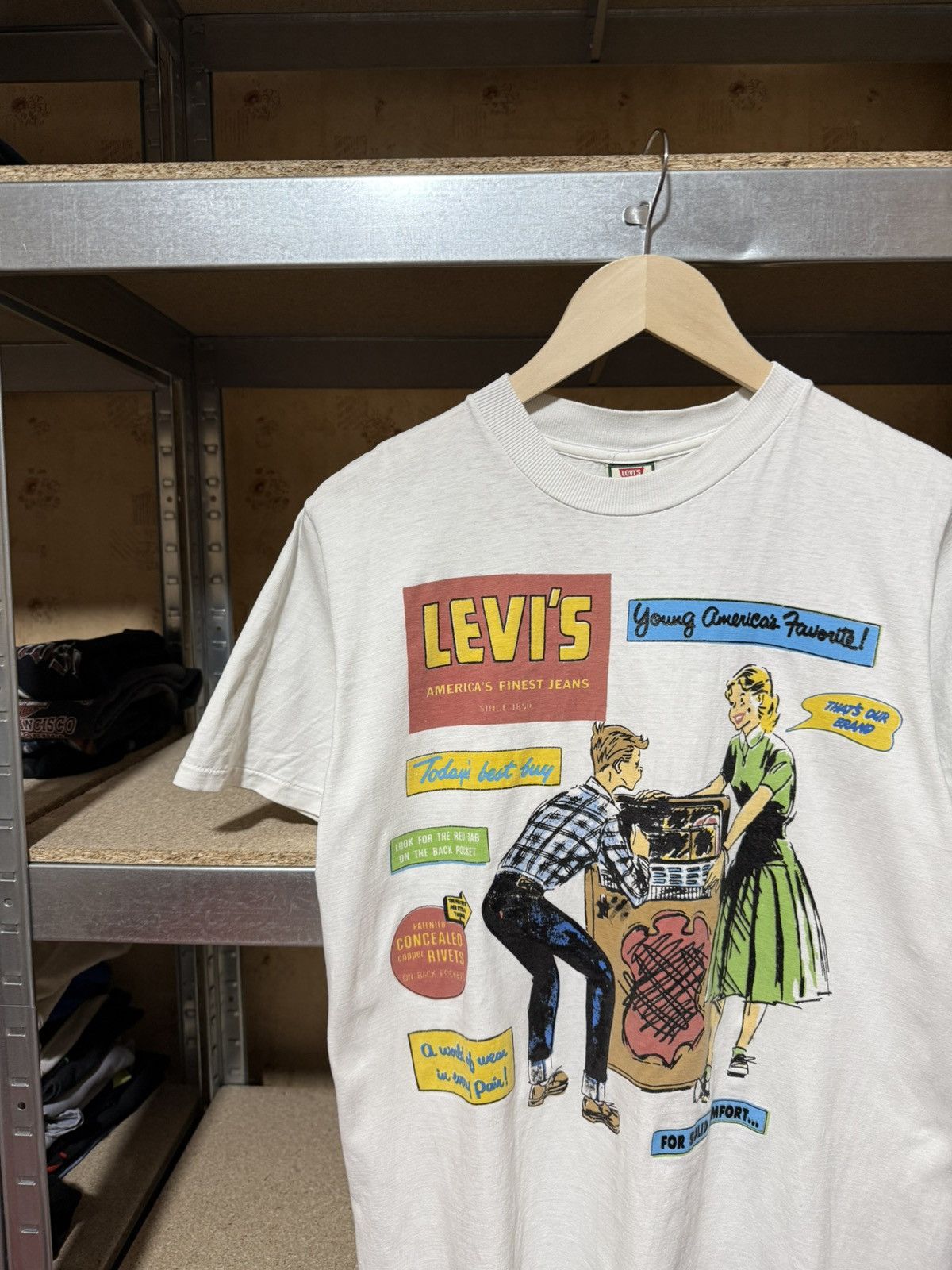 Levi's × Vintage Vintage Very Rare 90s Levi’s Young American Favorite T-shirt Size US S / EU 44-46 / 1 - 3 Thumbnail