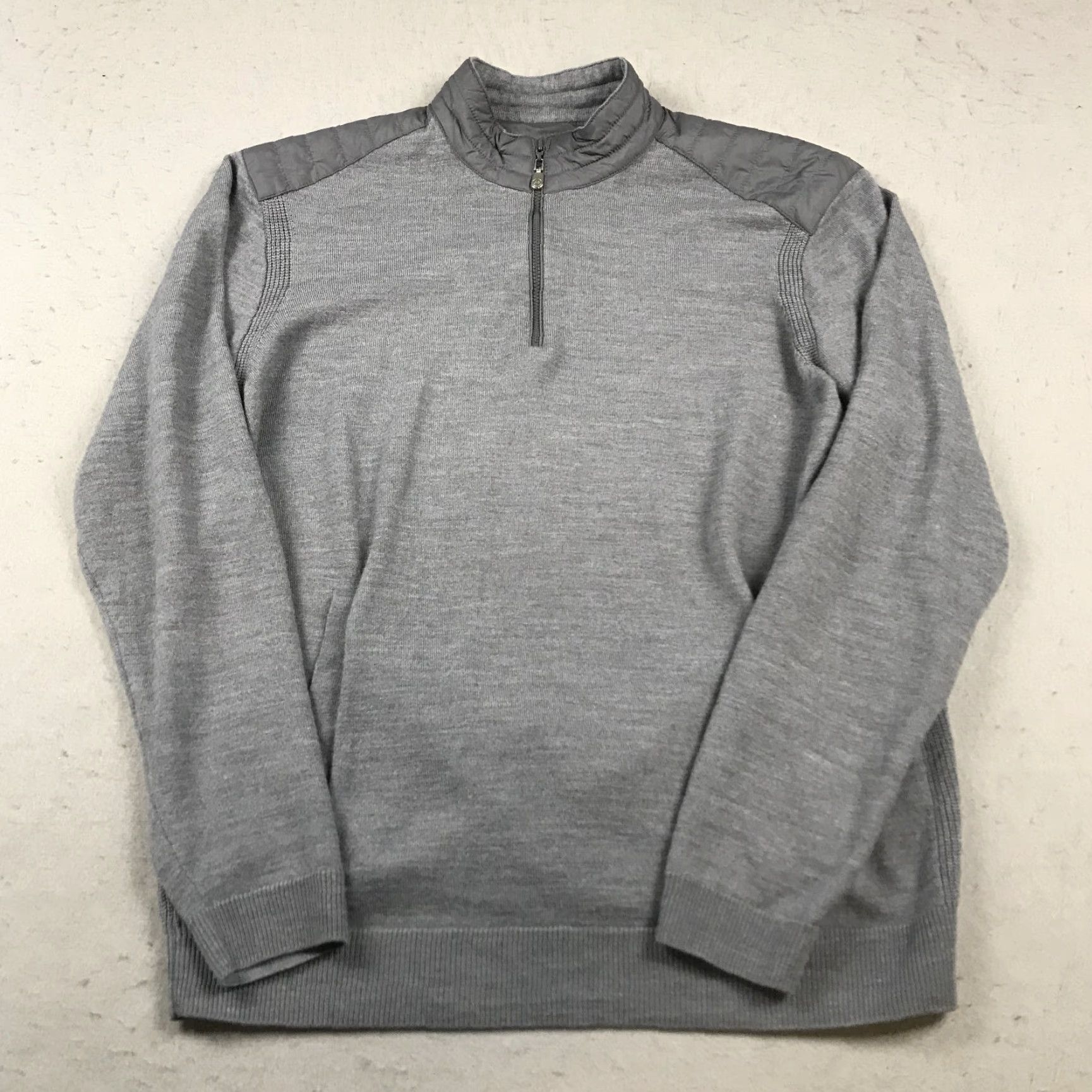 johnnie-O johnnie-O Jacket Mens M Gray 1/4 Zip Wool Hybrid Performance Golf Shirt Size US M / EU 48-50 / 2 - 2 Thumbnail