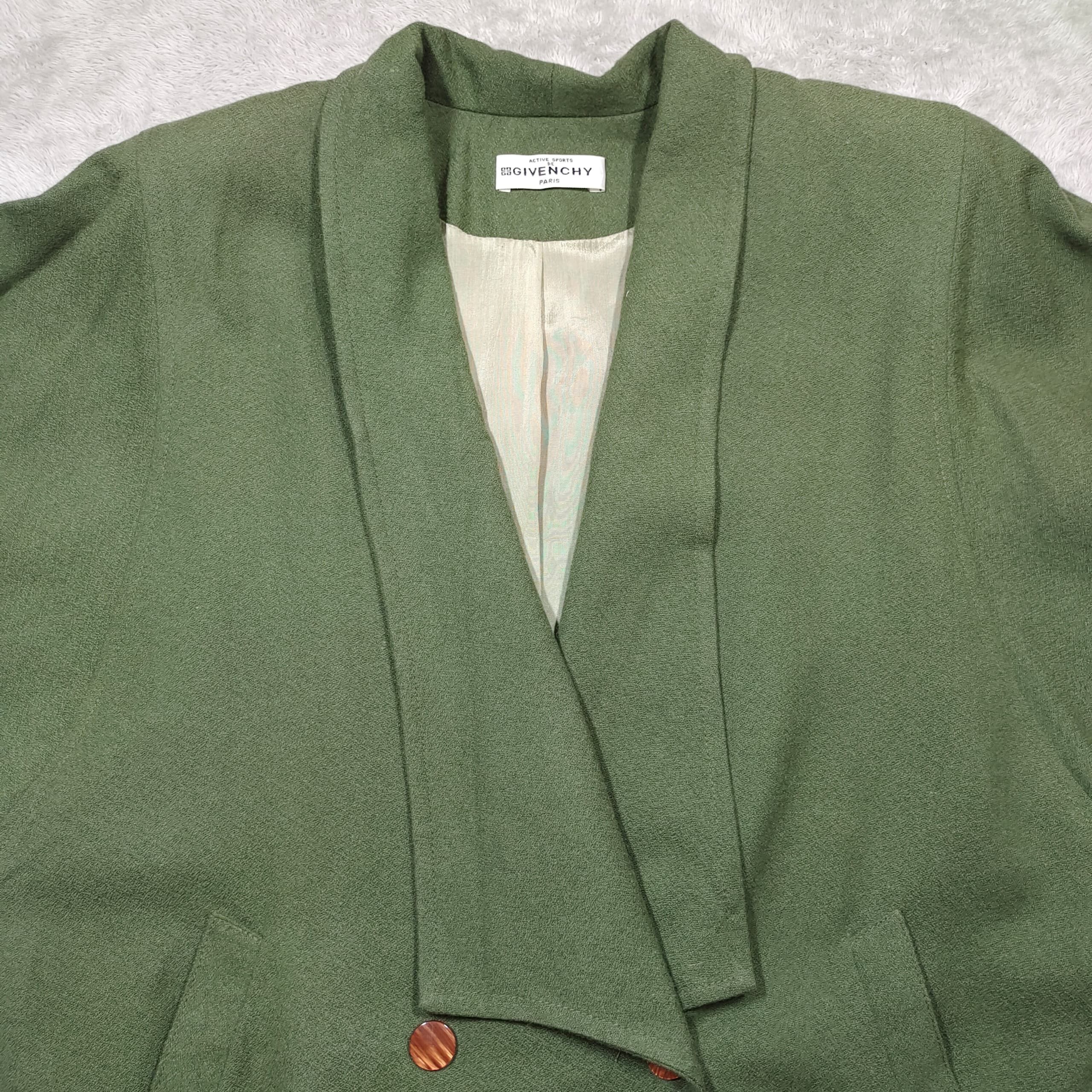 Givenchy × Vintage VINTAGE ACTIVE SPORTS DE GIVENCHY GREEN WOOL BLAZER Size L / US 10 / IT 46 - 3 Thumbnail