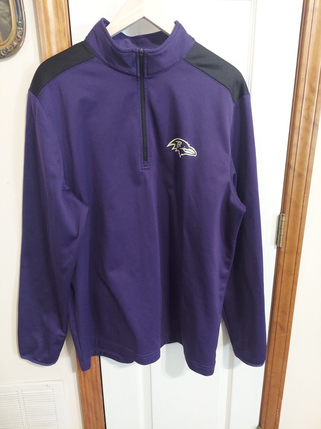 NFL Baltimore Ravens Purple 1/4 Zip Pullover Size XL Stretch NF Size US XL / EU 56 / 4 - 4 Thumbnail