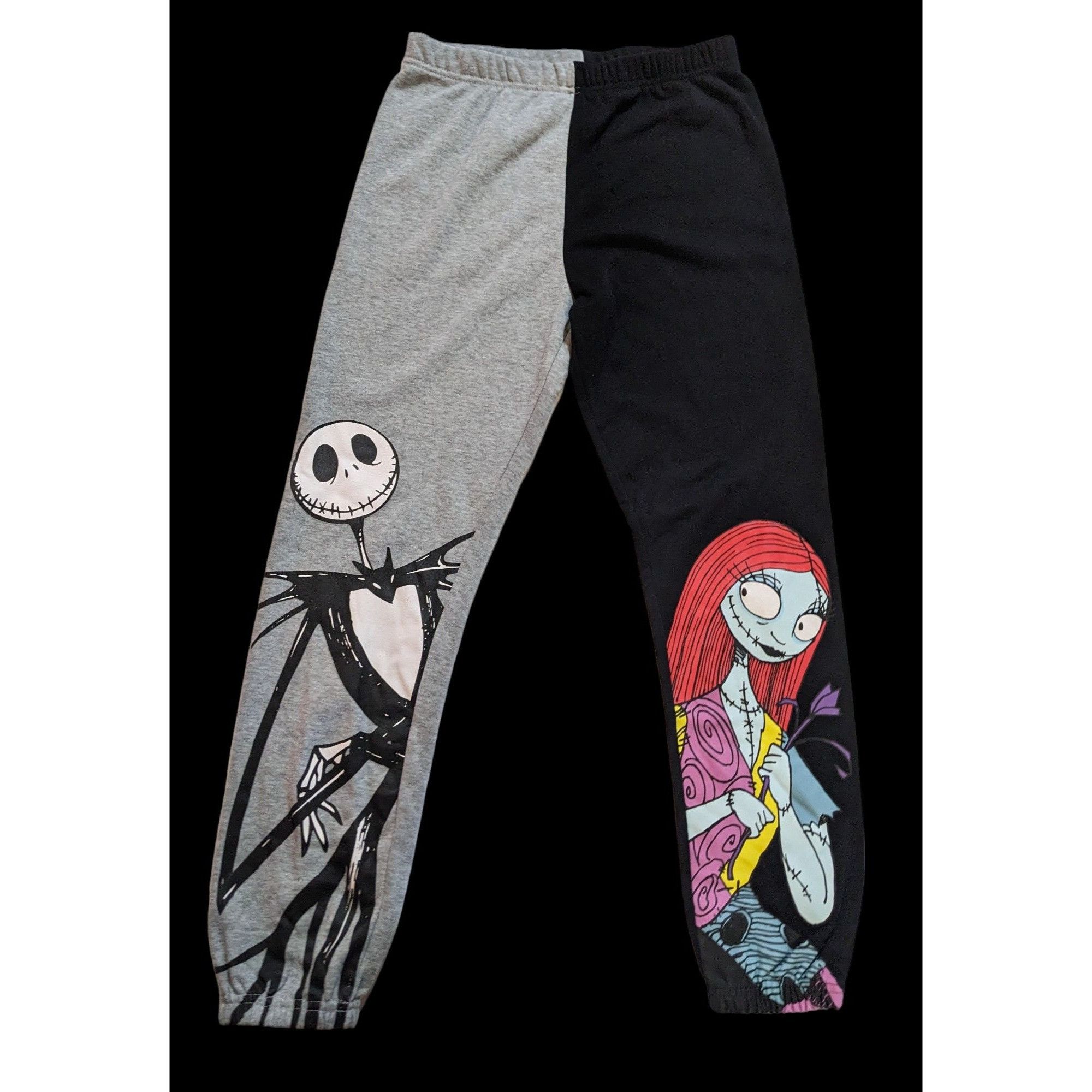 Disney Nightmare Before Christmas Black And Grey Joggers Size 26" / US 2 / IT 38 - 1 Thumbnail