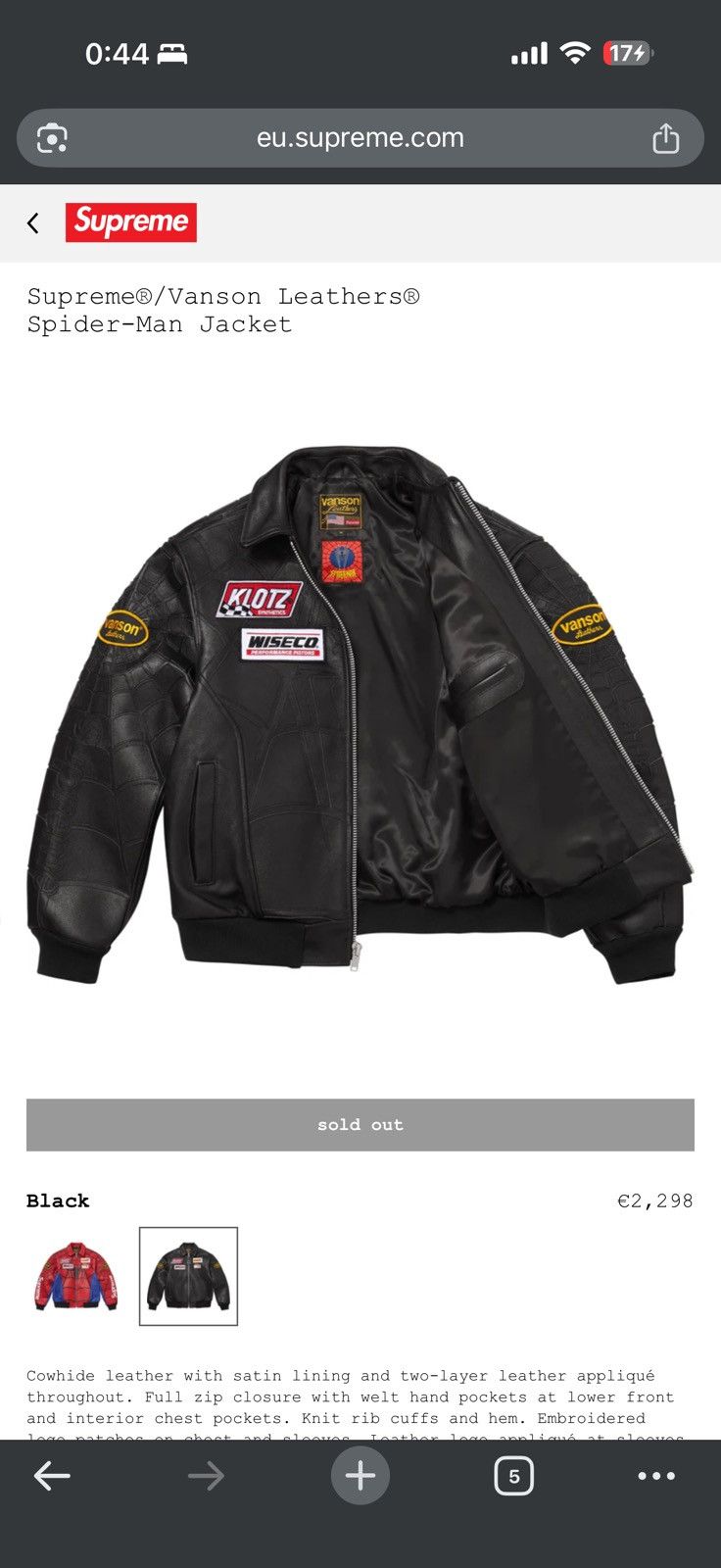 Supreme Supreme Spiderman Jacket Black Size US M / EU 48-50 / 2 - 1 Thumbnail
