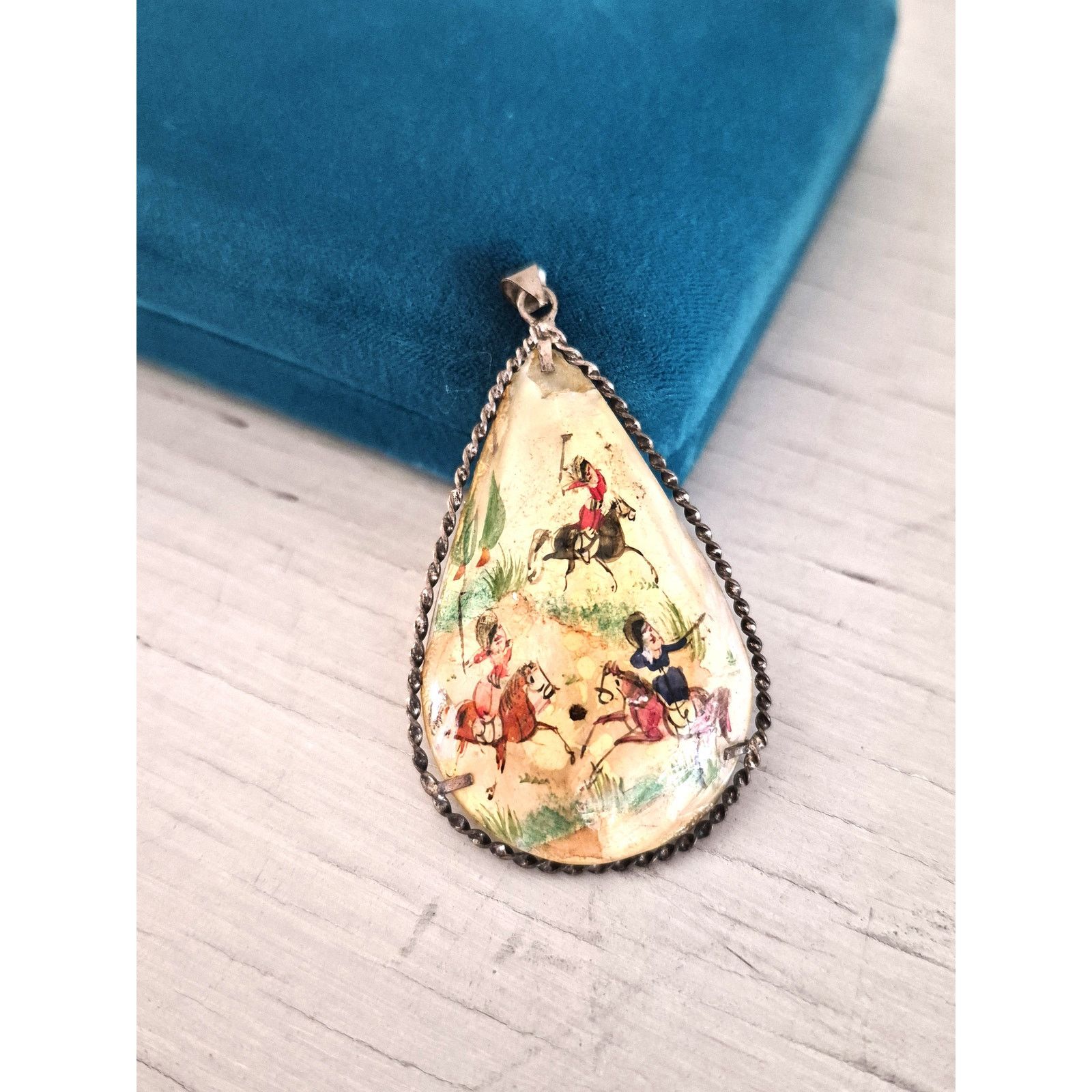 Other Vintage Persian Hand Painted Mother of Pearl Pendant Size ONE SIZE - 1 Thumbnail