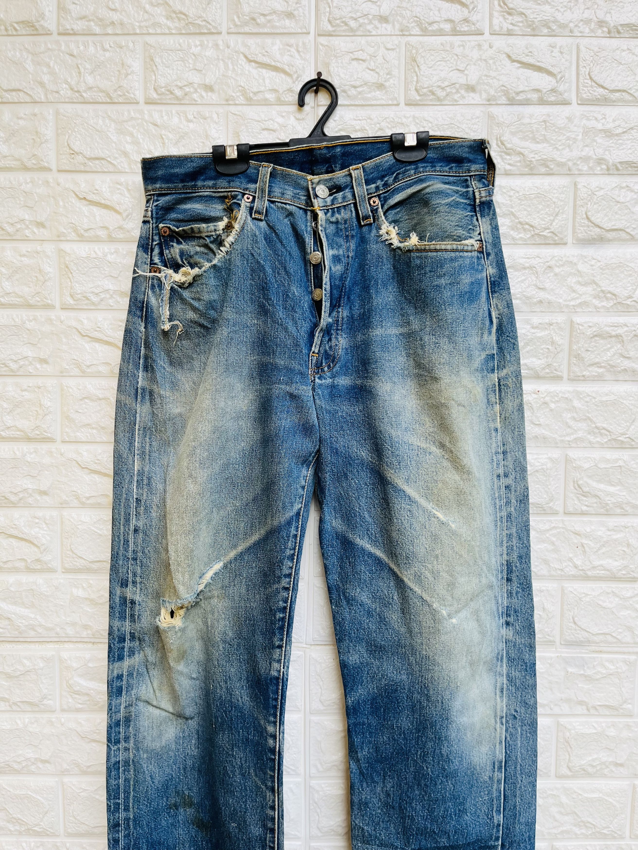 Levi's Vintage Clothing Vintage 80s Levis Big E Distressed Designer Fashion Style Size US 30 / EU 46 - 13 Thumbnail