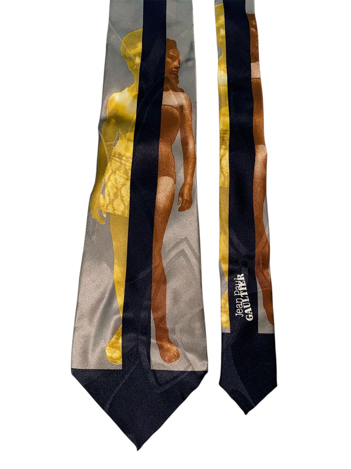 Vtg Jean Paul Gaultier statue silk neck tie