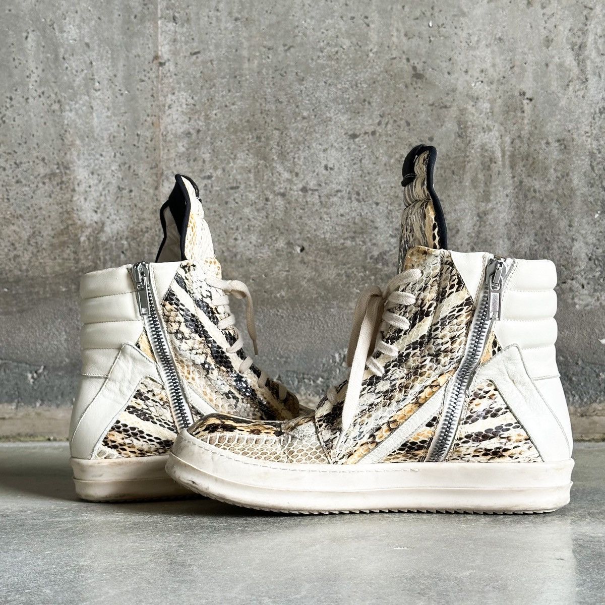 Rick Owens 2018 Rick Owens Python Snake Skin Geobasket Sneakers Size US 10.5 / EU 43-44 - 3 Thumbnail