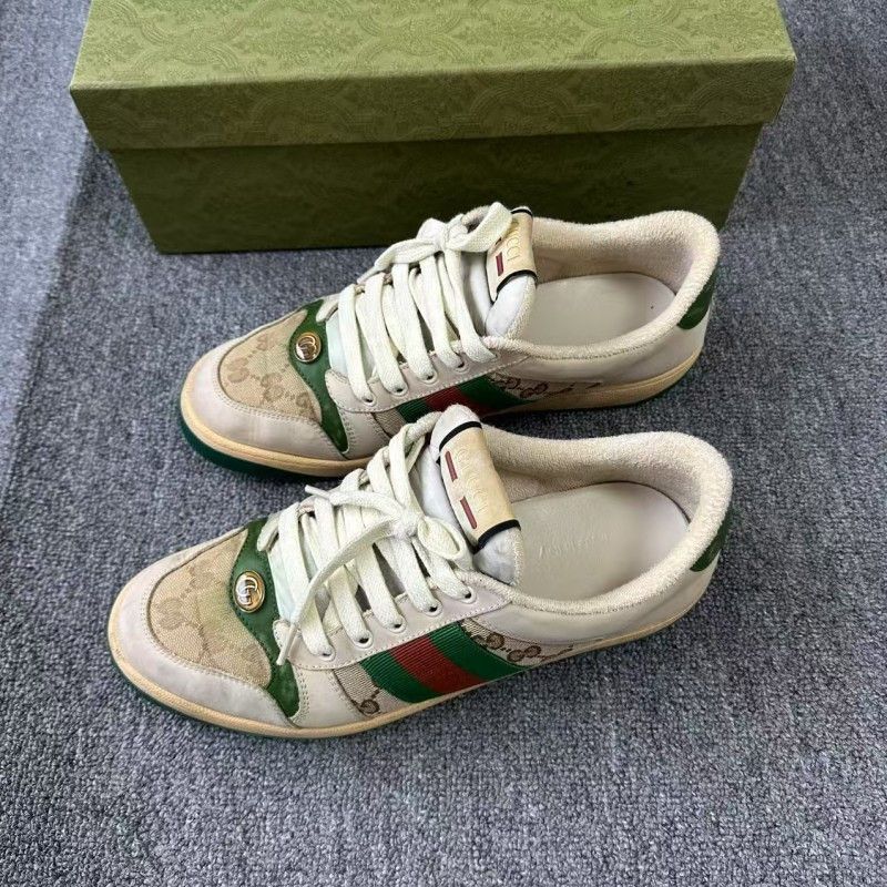 Gucci Gucci Screener Green Leather Sneakers for Men - Size US 9.5 / EU 42-43 - 1 Thumbnail