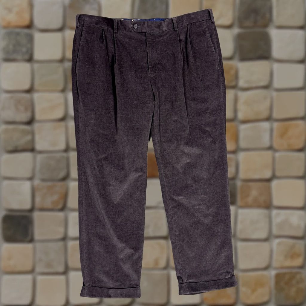 Ralph Lauren VINTAGE Ralph Lauren Pants Mens 38x28 Wale Brown Cuffed Trouser Dog Lining Corduroy Size US 38 / EU 54 - 1 Thumbnail