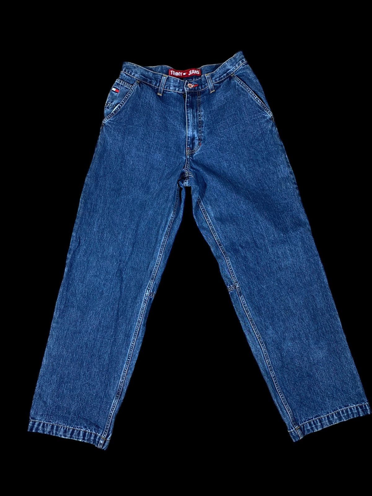 Tommy Jeans × Vintage Vintage Y2K Tommy Hilfiger Carpenter Baggy jeans Size US 31 - 1 Thumbnail