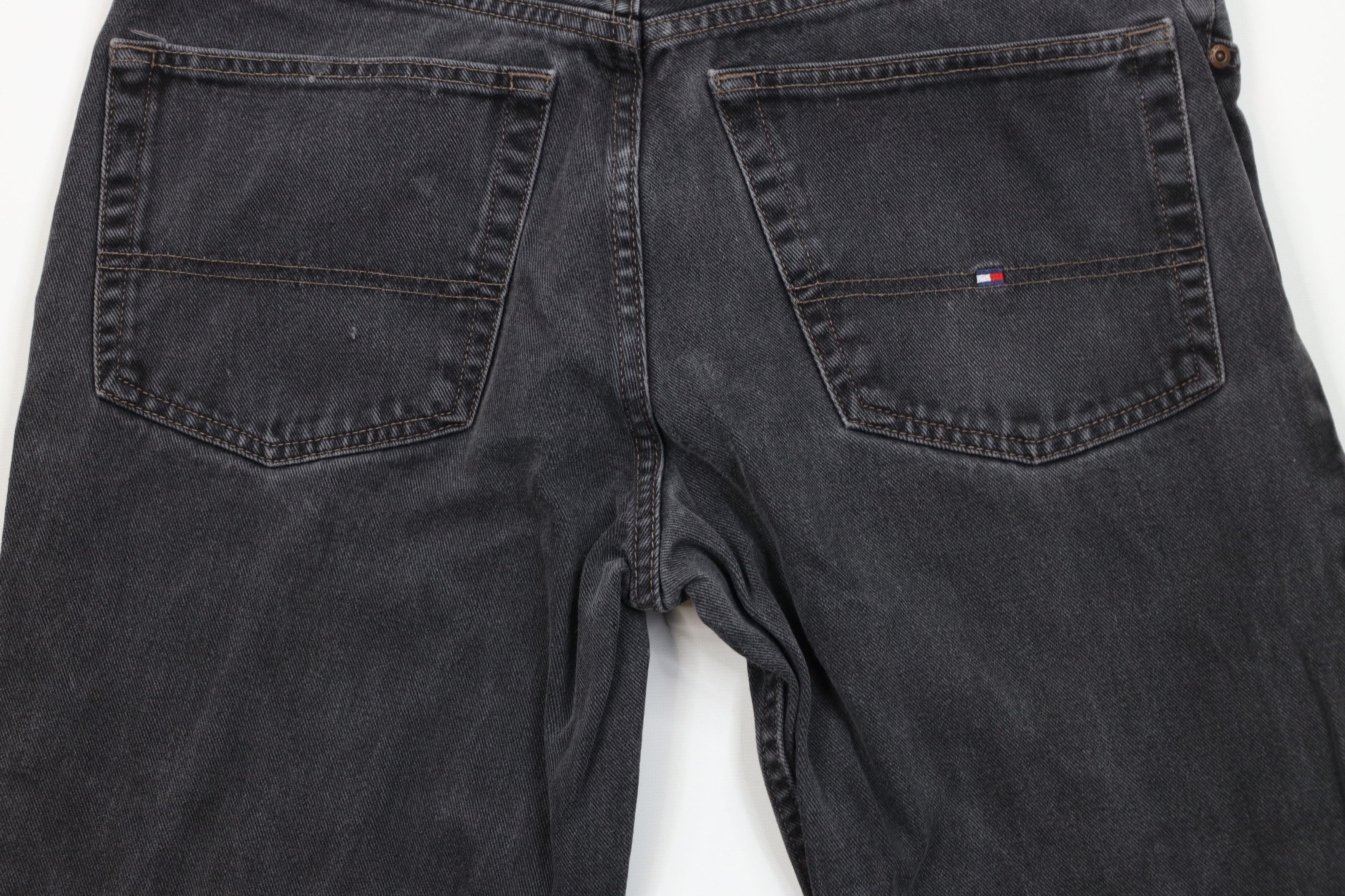 Tommy Hilfiger Vintage 90s Tommy Hilfiger Spell Out Wide Leg Denim Jeans Size US 33 - 14 Thumbnail