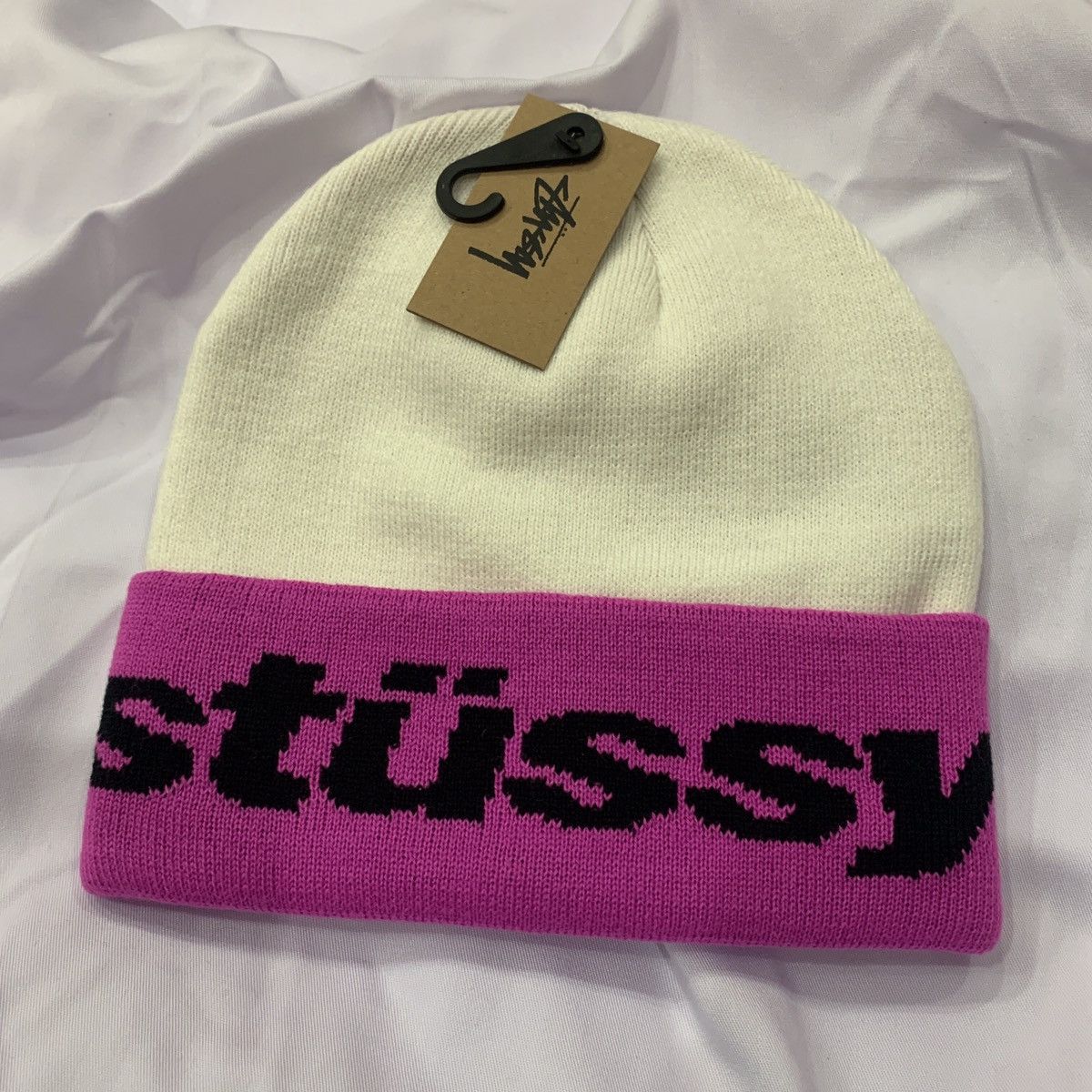 Stussy Helvetica Jacquard Beanie | Grailed