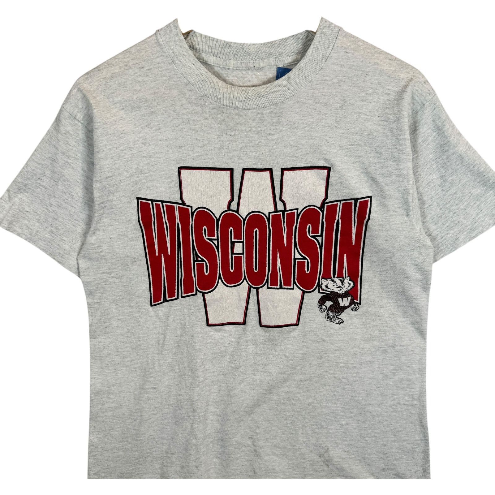 Vintage Vintage University Of Wisconsin Badgers Spellout Tee Medium Size US M / EU 48-50 / 2 - 2 Thumbnail