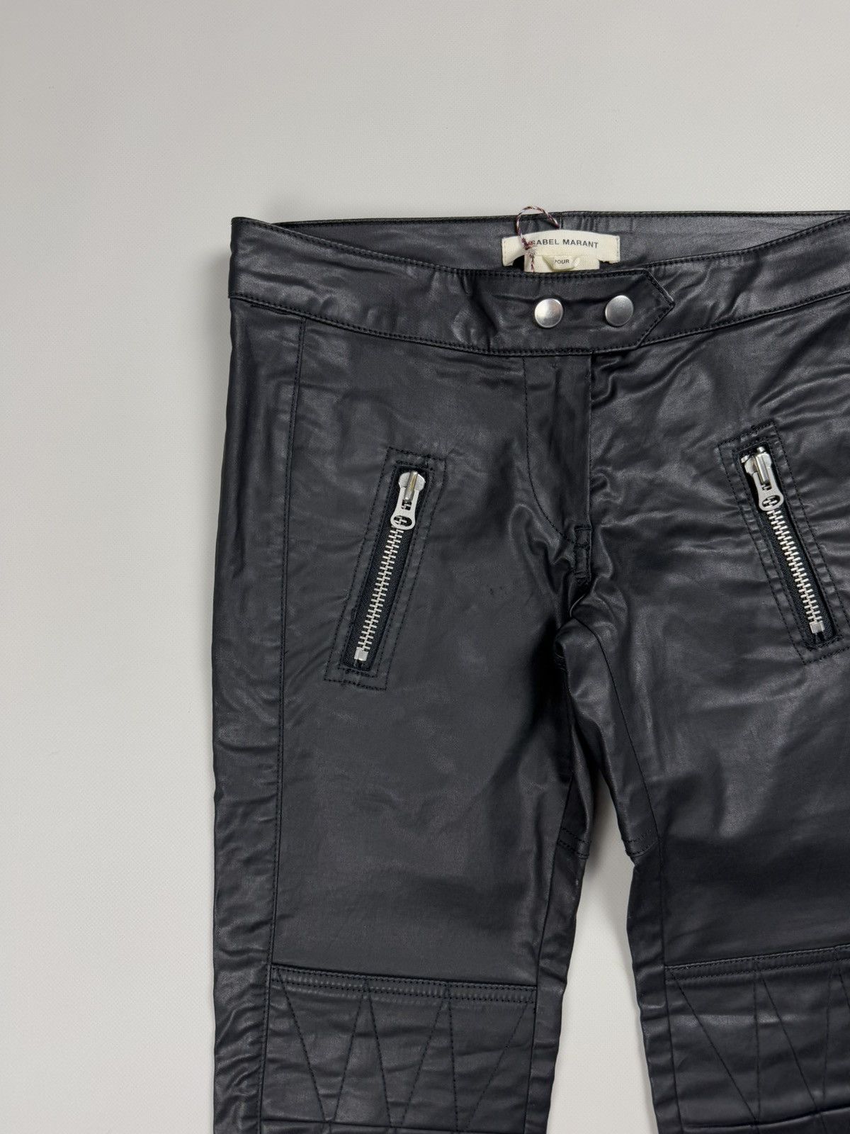 Isabel Marant Isabel Marant Pour H&M Coated Denim Biker Cropped Jeans Size 27" / US 4 / IT 40 - 6 Thumbnail