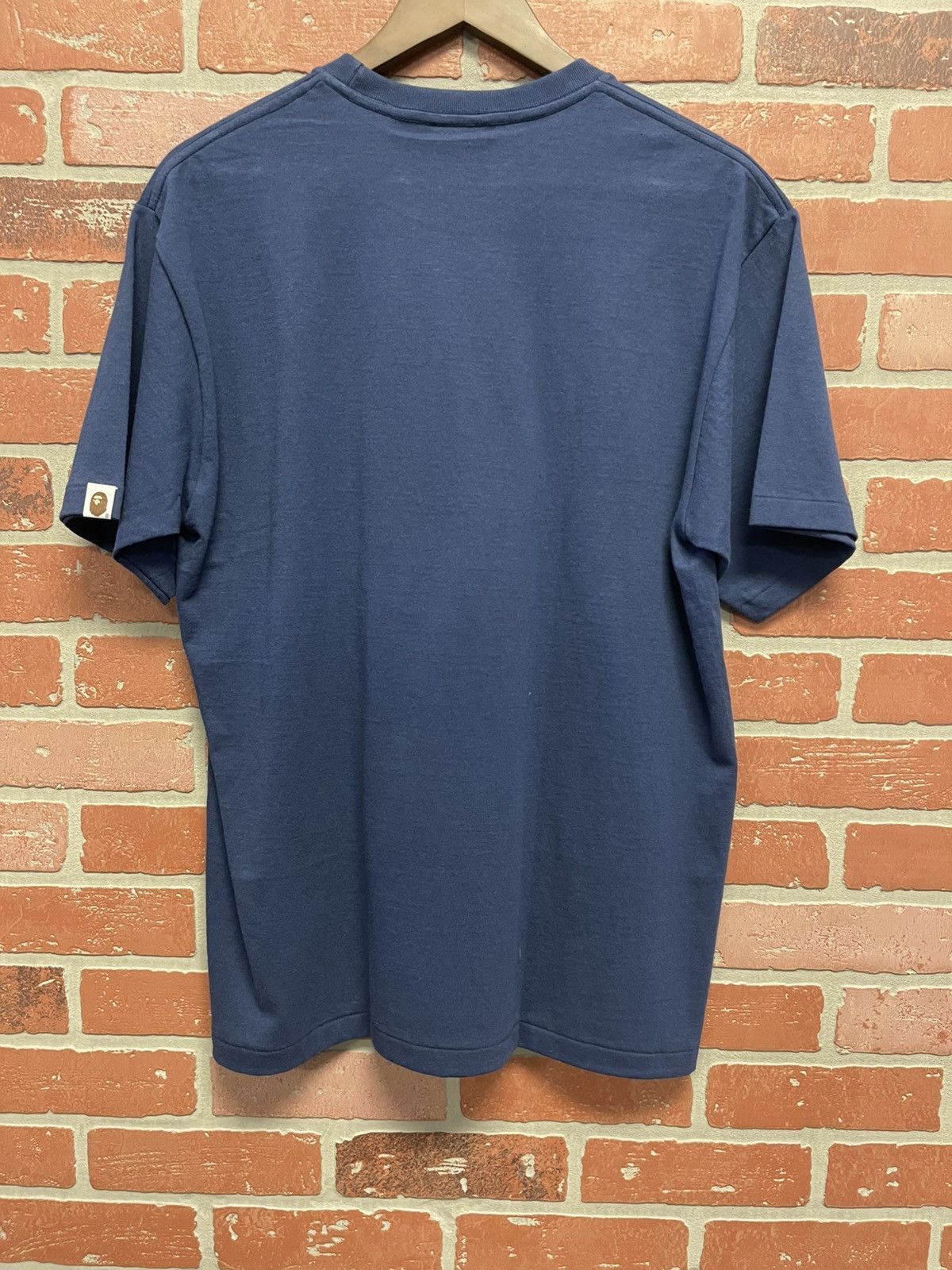 Bape Size L - Bape College Print Tee Navy Blue Brand New! Size US L / EU 52-54 / 3 - 5 Thumbnail