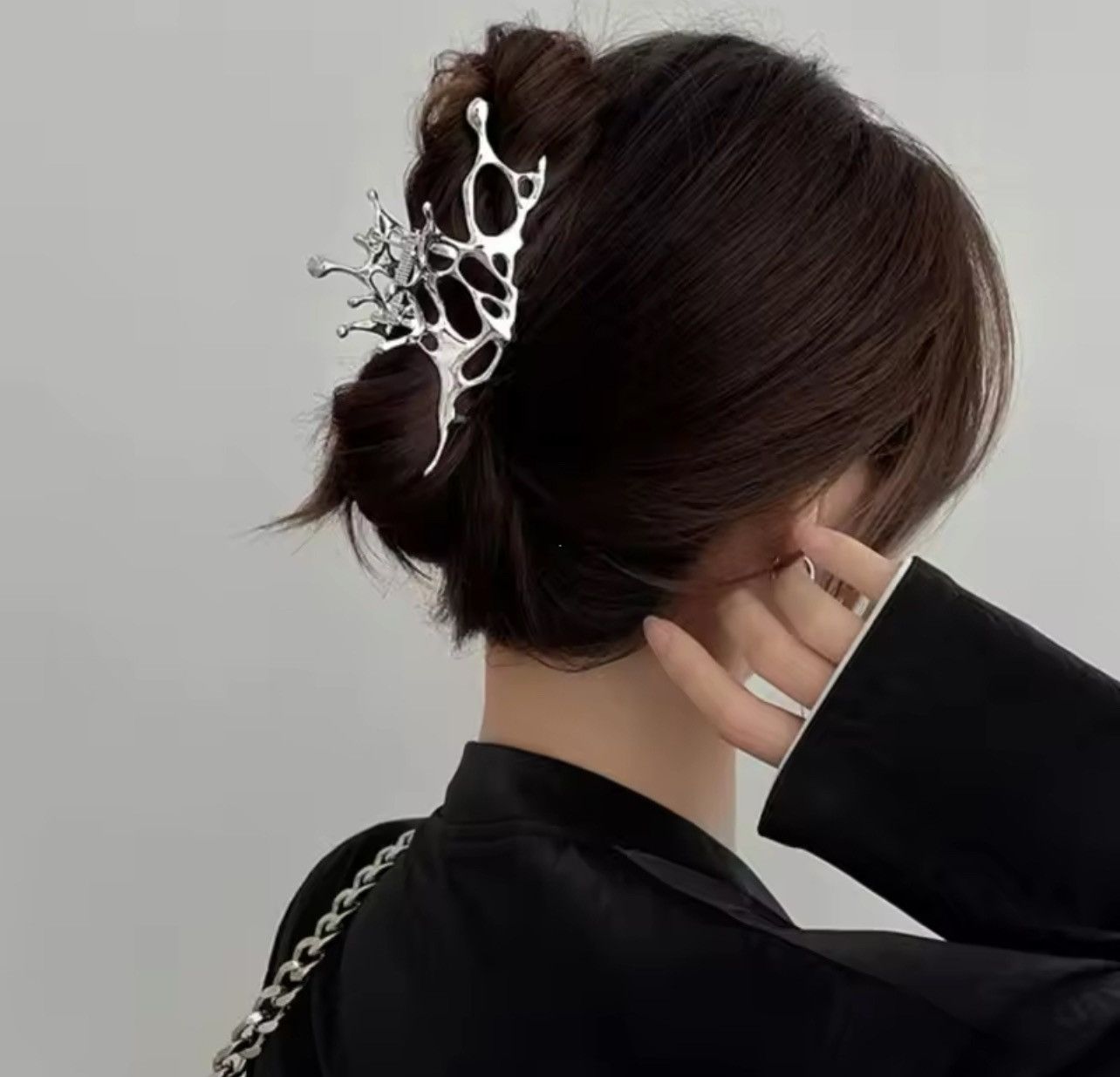 Jewelry Y2K Geometric Claw Clips Women in Silver