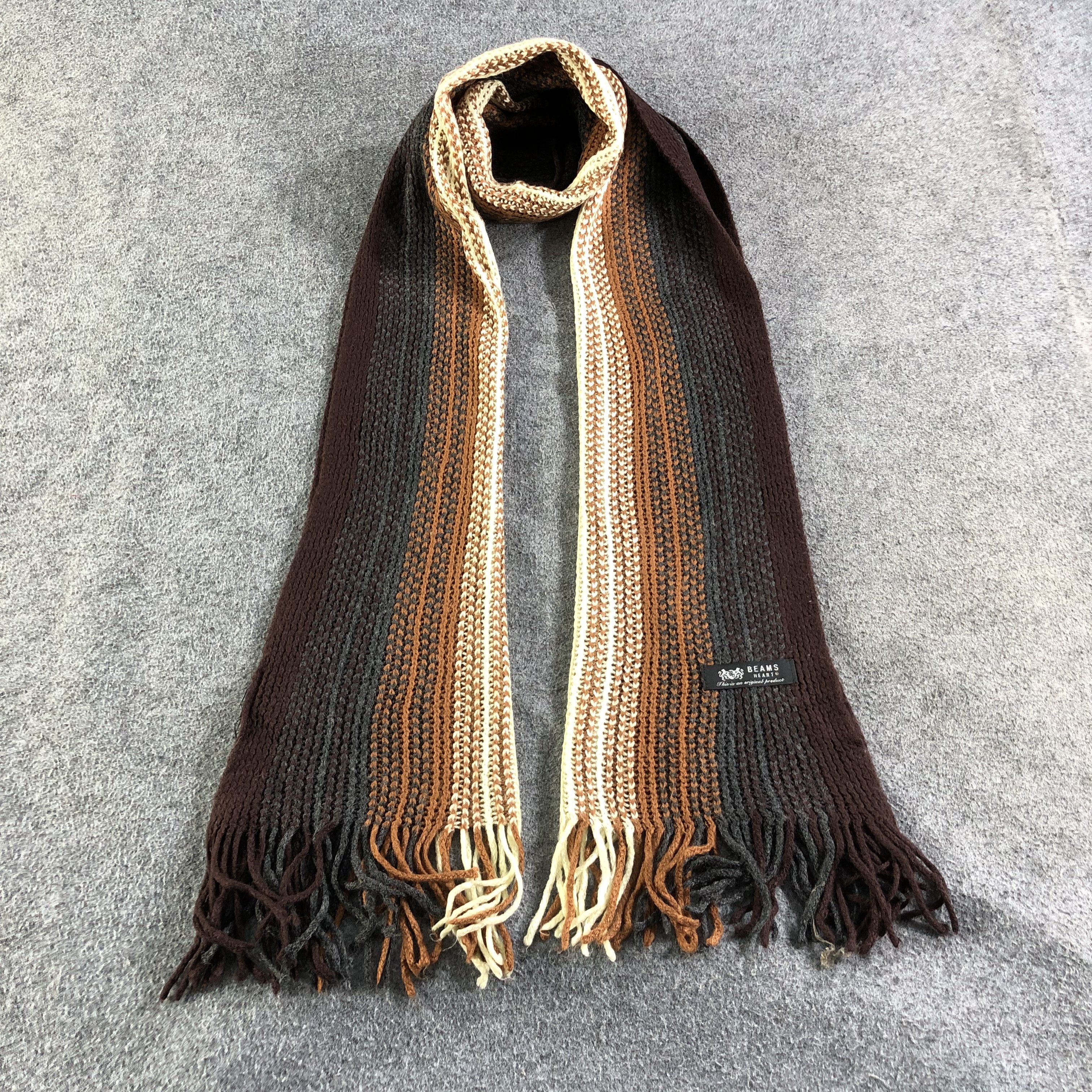 Beams Plus Beams Striped Knit Scarf Muffler V1824 Size ONE SIZE - 1 Thumbnail