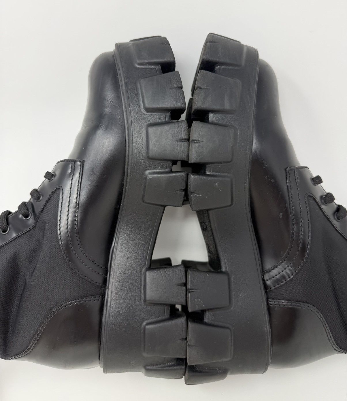 Prada Prada Monolith Leather Combat Boots Black Size US 8.5 / IT 38.5 - 9 Thumbnail