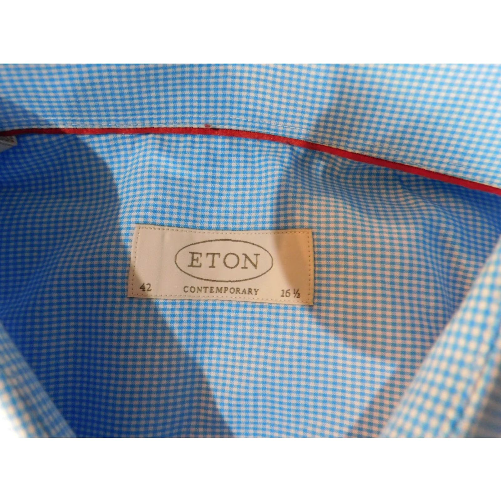 Eton Eton Shirt 16.5 Mens contemporary blue button up plaid classic Size US XL / EU 56 / 4 - 5 Thumbnail