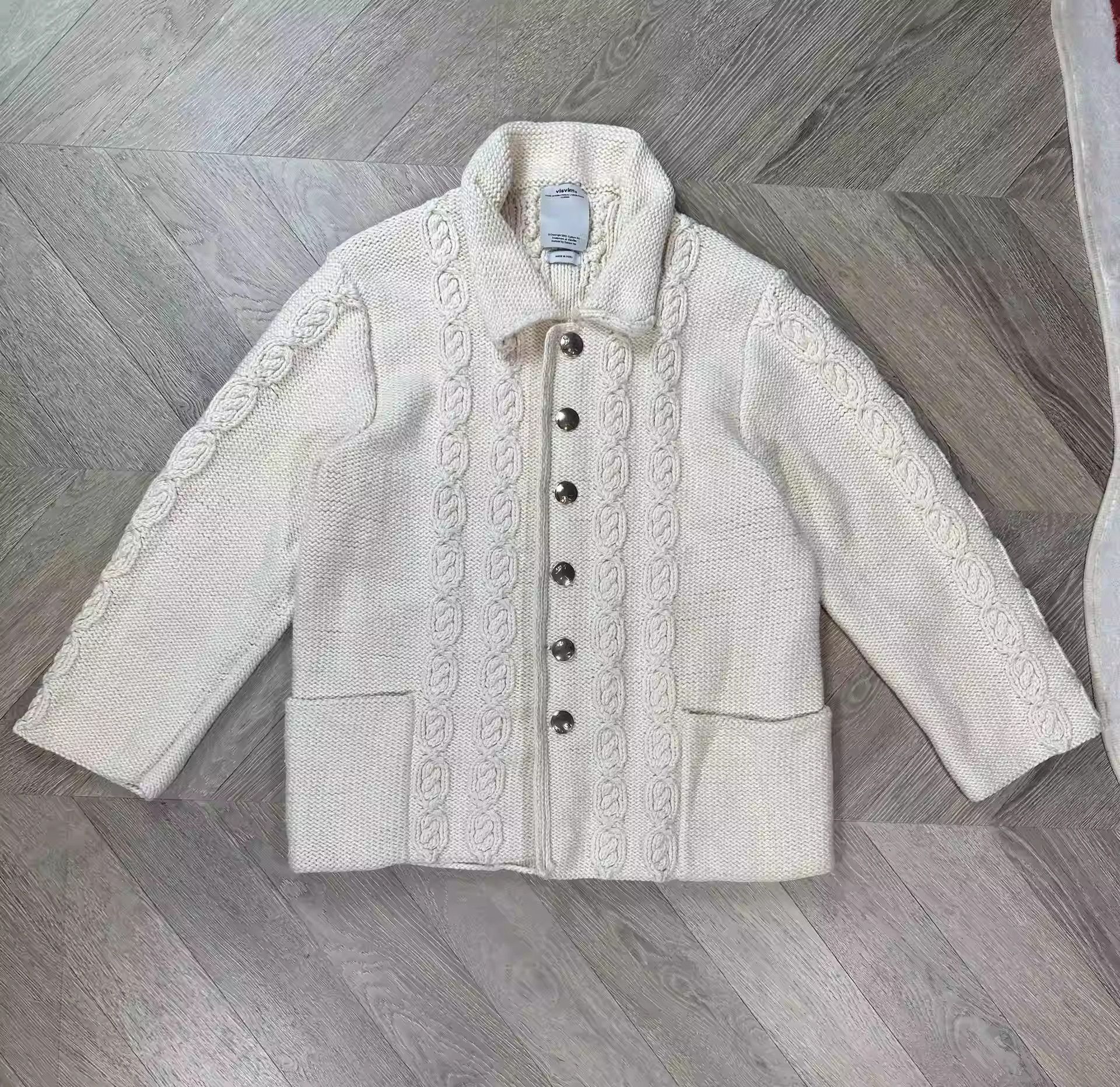Visvim Sweater Native Native Jacquard Knit Dark Green Cream
