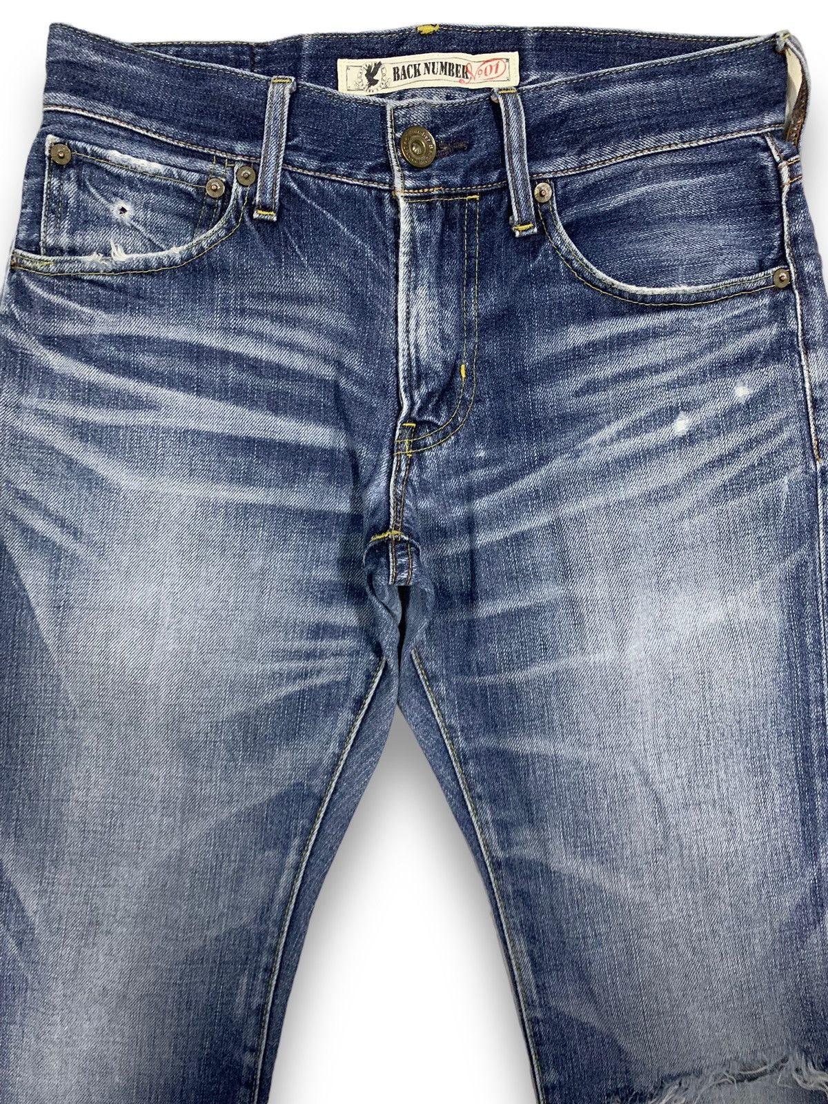 Japanese Brand Vintage Japanese Brand Slim Straight Distressed Grunge Jeans Size US 30 / EU 46 - 3 Thumbnail