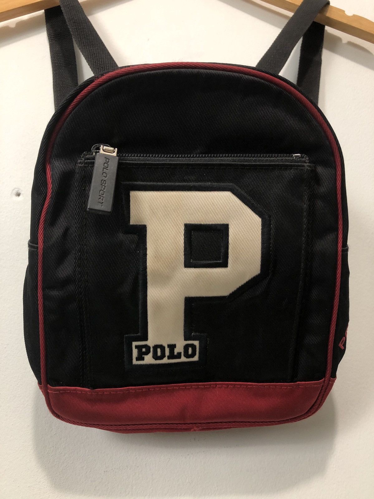 S*d様 90s Polo Ralph Lauren backpack big Vintage 90s Polo Sport Vinyl Bottom Backpack / 1990s Red