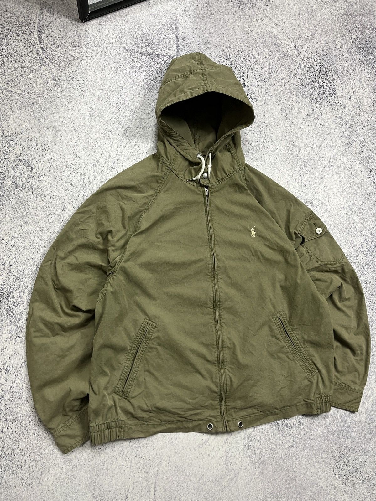 Polo Ralph Lauren Vintage Polo Ralph Lauren Hooded Bomber Jacket Military Y2k Size US XL / EU 56 / 4 - 4 Thumbnail