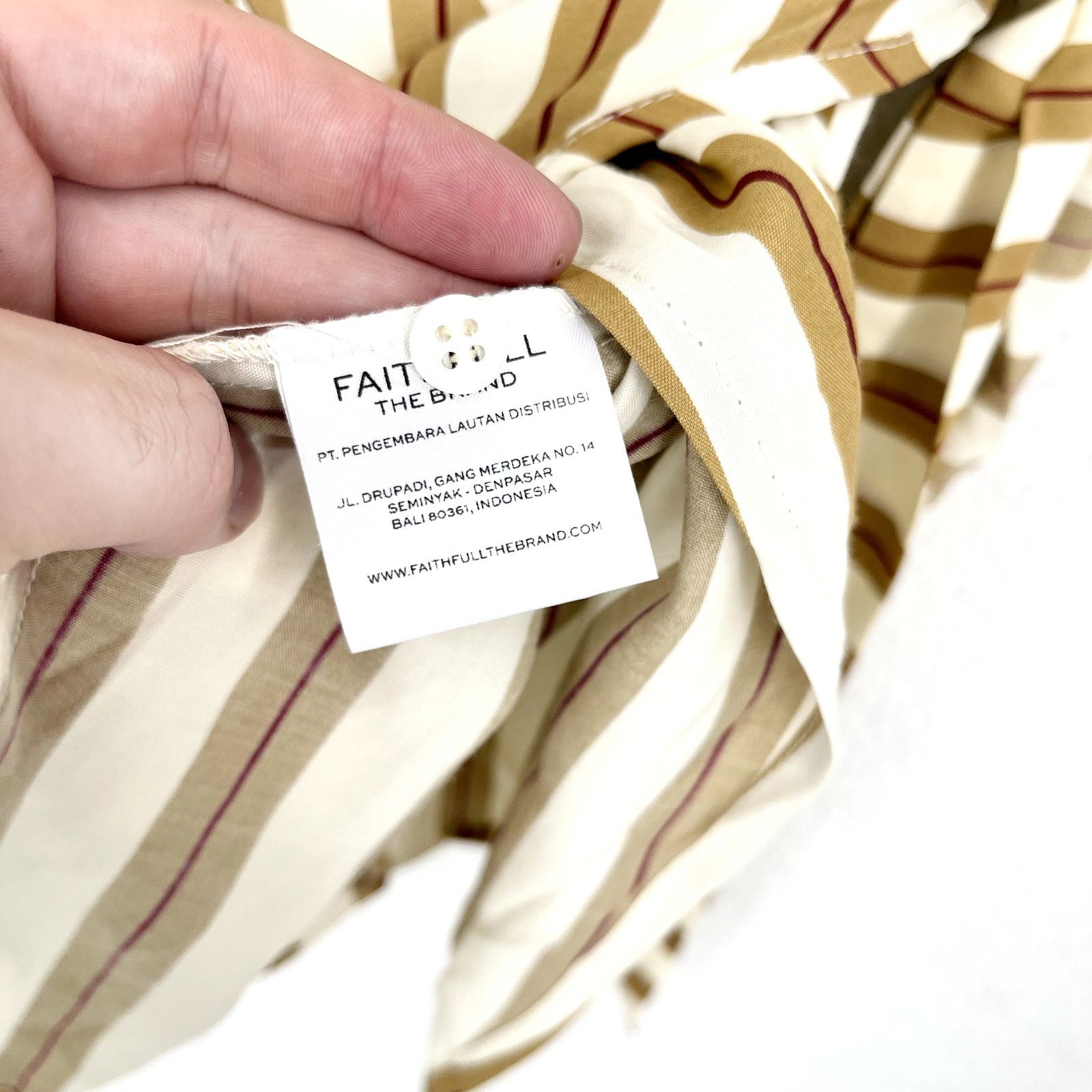 FAITHFULL Faithfull Kara Tan & White Striped Tank Mini Wrap Dress Sz 6 Size M / US 6-8 / IT 42-44 - 4 Thumbnail