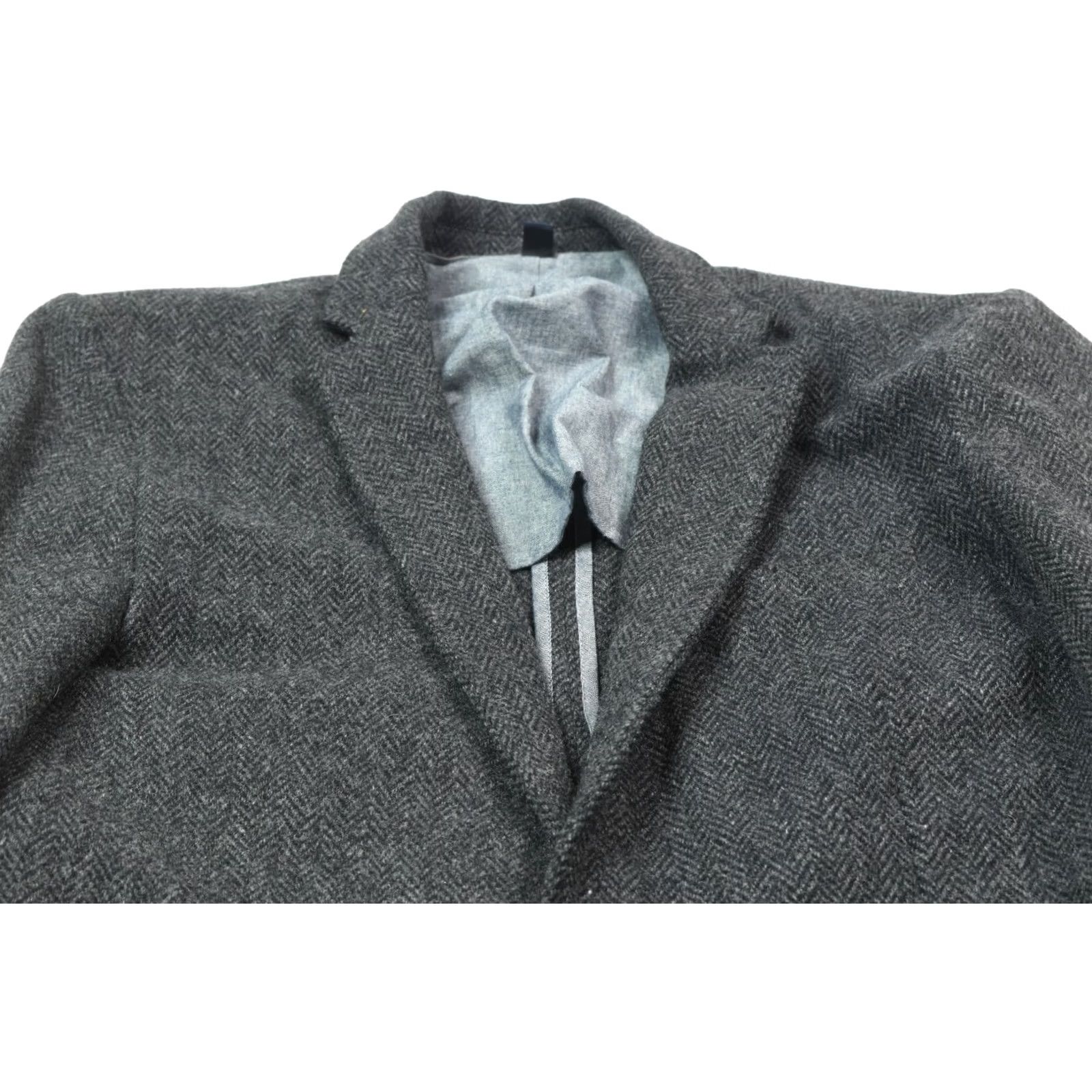 J.Crew J.Crew Blazer Mens 42R Gray Herringbone Tweed Wool Two-Button Regular Fit Size 42R - 3 Thumbnail