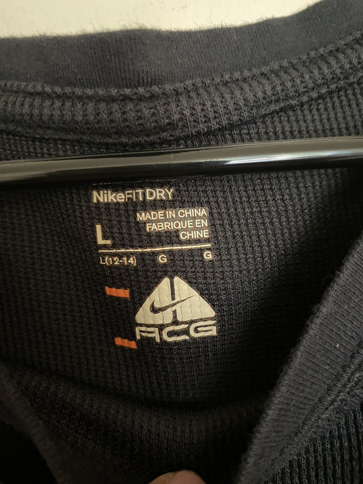 Nike × Nike ACG × Vintage Vintage Nike ACG Black Thermal Long sleeve Shirt Size US L / EU 52-54 / 3 - 4 Thumbnail