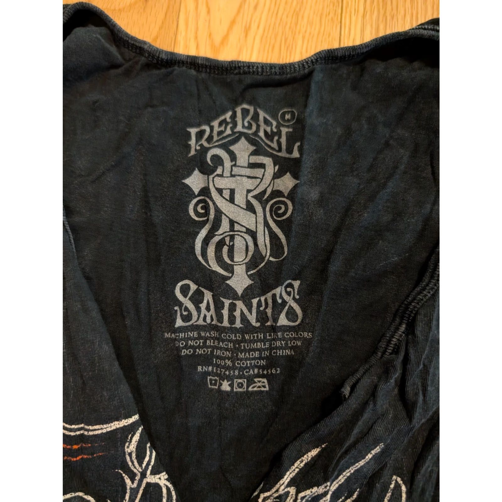 Affliction VINTAGE Rebel Saints Affliction Women's Black Biker Grunge Y2K Cut Out Tank Top M AOP Size M / US 6-8 / IT 42-44 - 4 Thumbnail