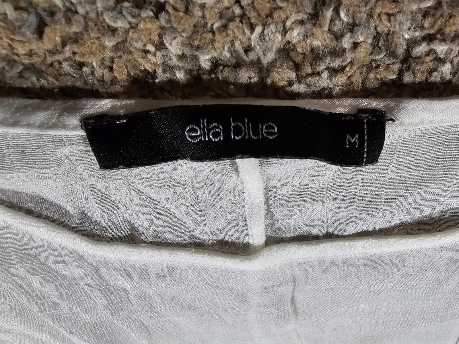Ellesse Ella Blue Tie Blouse White Medium Size M / US 6-8 / IT 42-44 - 2 Thumbnail