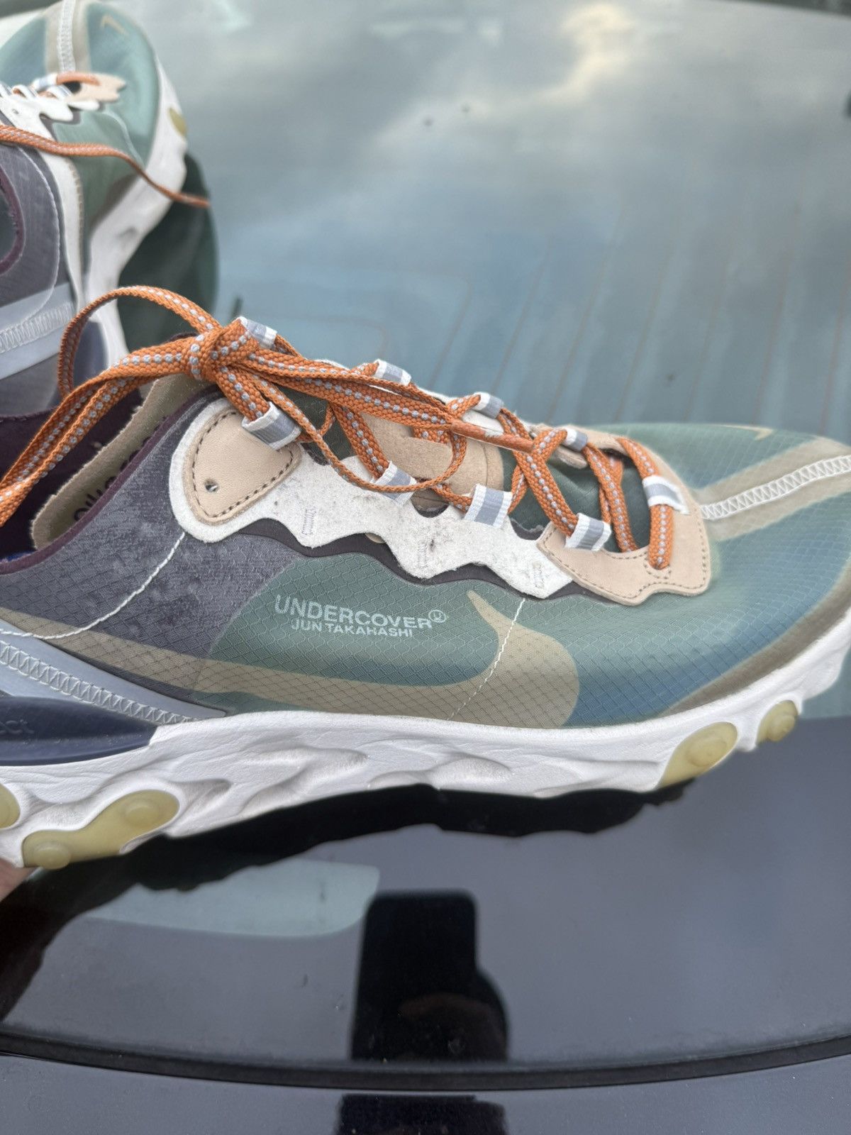Nike × Undercover Undercover x Nike React Element 87 Green Camo – Size 10.5 US Size US 10.5 / EU 43-44 - 5 Thumbnail