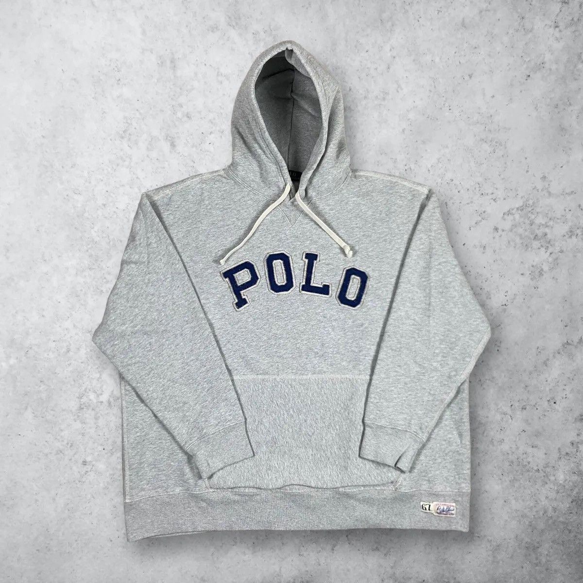 image of Polo Ralph Laurent 1967 Vintage Spell Embroidered Hoodie in Heaher Gray, Men's (Size Large)