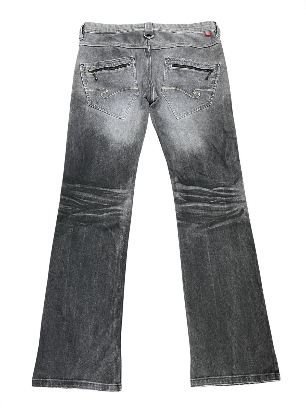 Nicole Club Nicole Japan Charcoal Gray Flare Stretch Denim Harajuku Punk Size US 31 - 5 Thumbnail