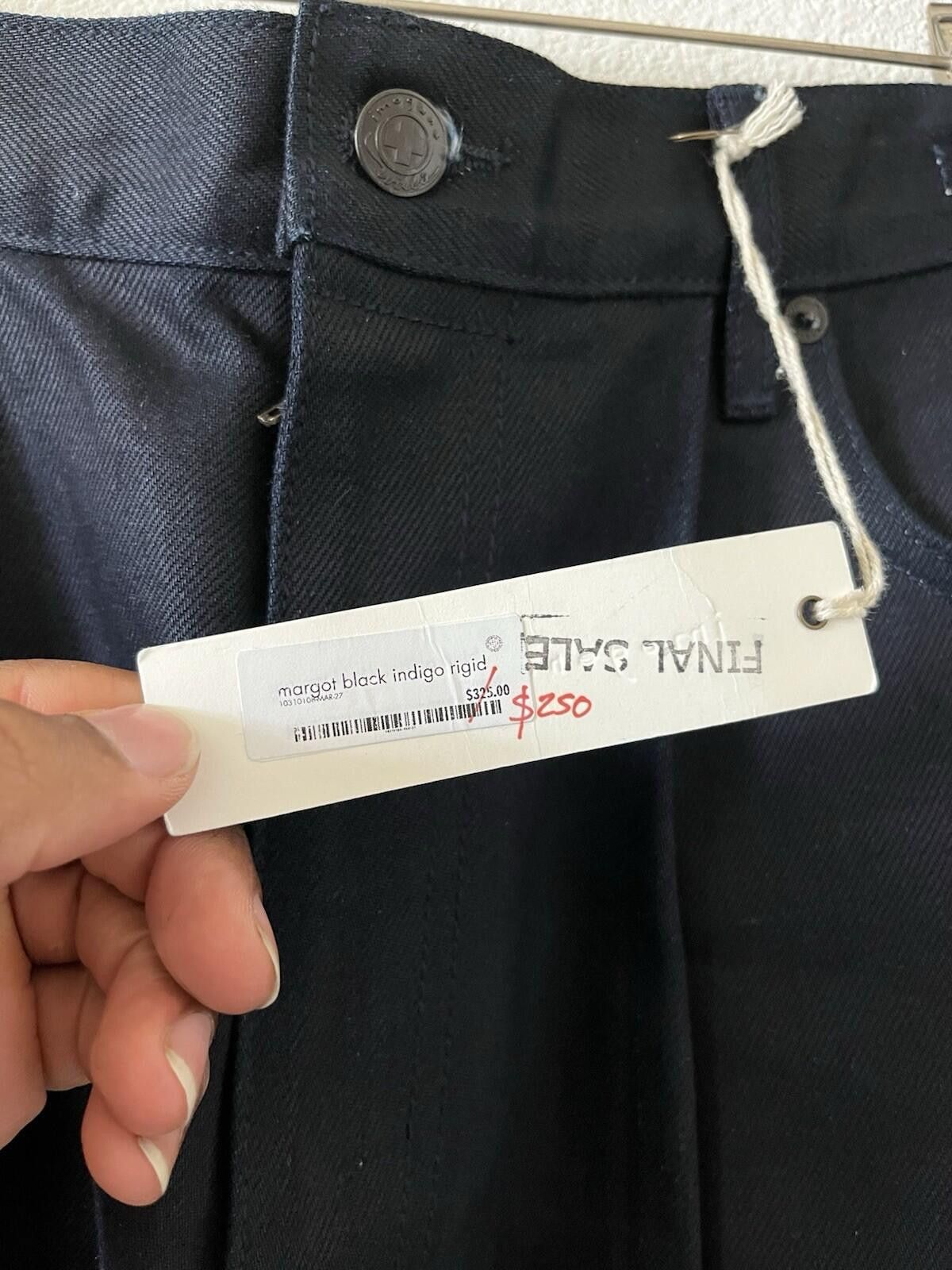 Indigo Imogene + Willie Margot Black Indigo Rigid Denim Jeans Sz 27 Size 27" / US 4 / IT 40 - 4 Thumbnail