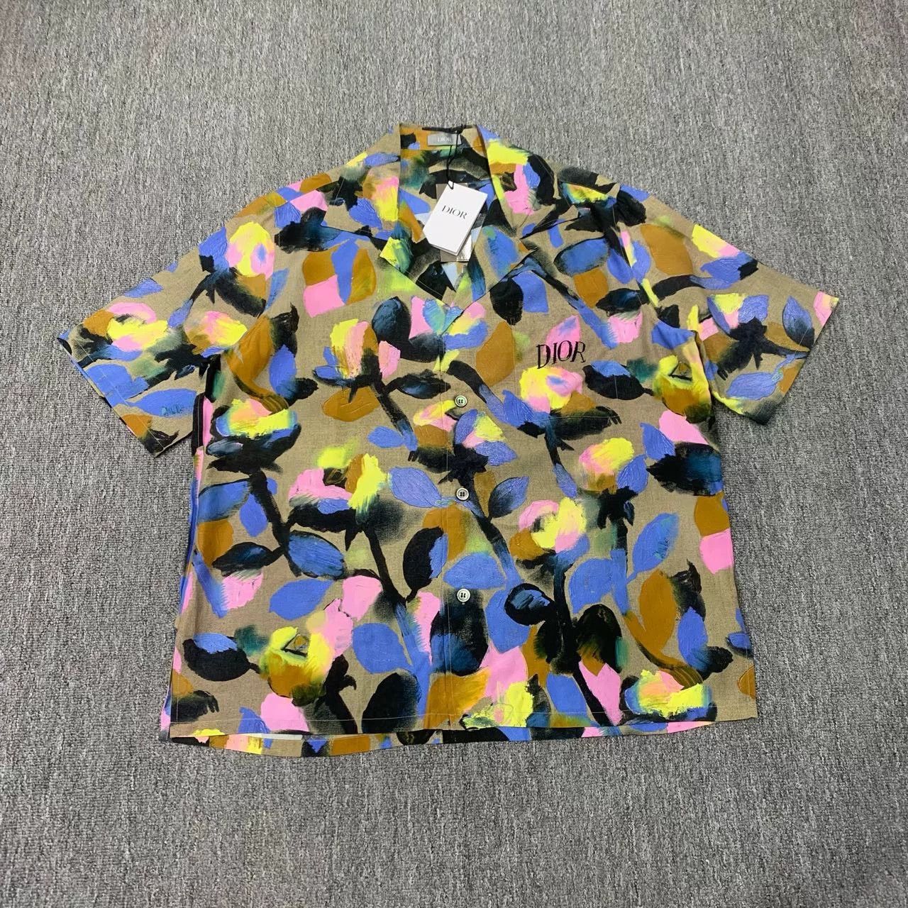 Dior Dior Oil Painting Floral Graffiti Short Sleeve Shirt Size US XXS / EU 40 - 1 Thumbnail