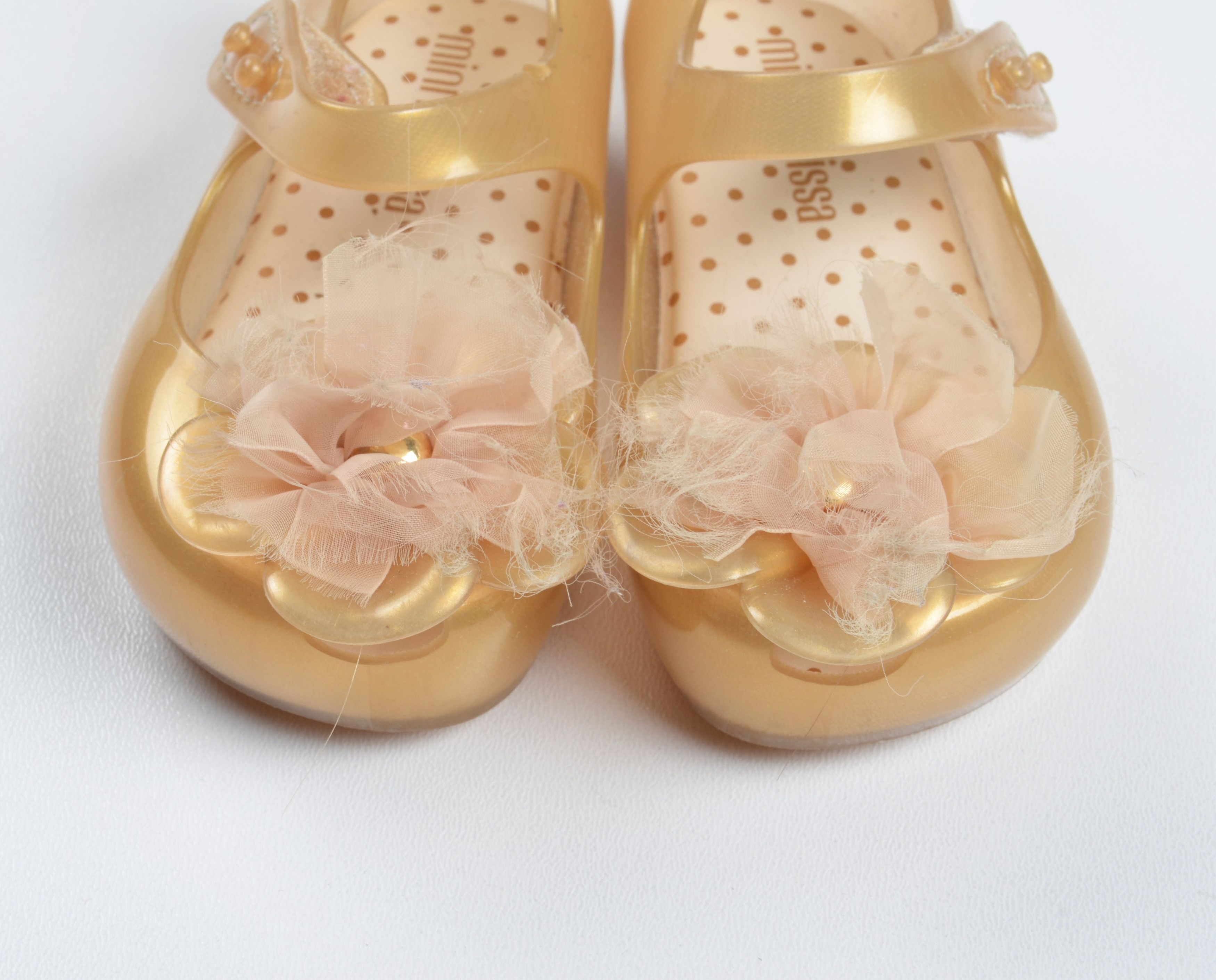 Melissa Mini Melissa Jelly Mary Jane Ballet Flats Girls Bow Shoes Size US 6 / IT 36 - 3 Thumbnail