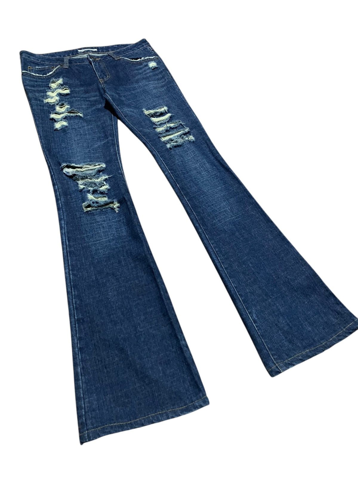 If Six Was Nine × Le Grande Bleu (L.G.B.) × semanticdesign Semantic Design flared jeans distressed ripped punk Size US 30 / EU 46 - 2 Thumbnail