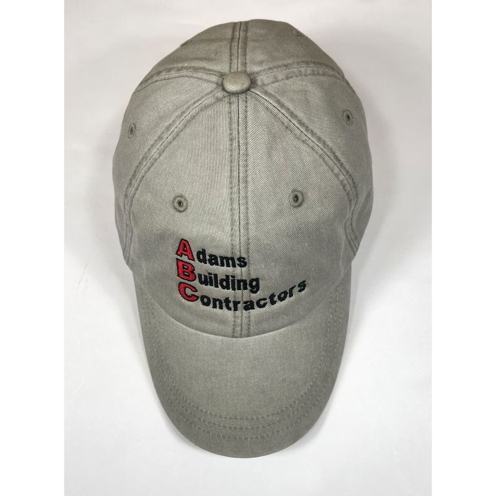 Vintage Adams Building Contractors ABC Leather StrapBack Hat Cap Adjustable Beige Adams Size ONE SIZE - 2 Thumbnail