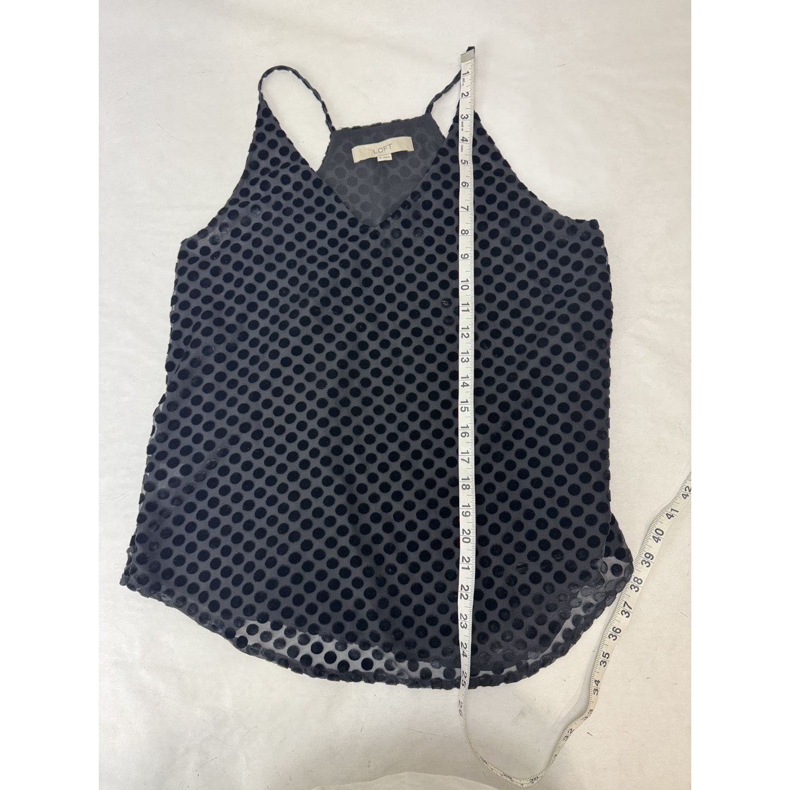 Ann Taylor Ann Taylor Loft Velvet Polka Dot Top Sheer Lined Tank XS Size XS / US 0-2 / IT 36-38 - 6 Thumbnail