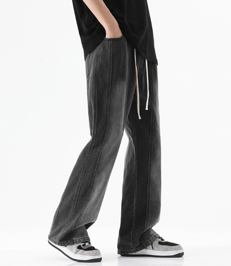 Japanese Brand × Jean Retro slim drawstring high street bootcut jeans Size US 32 / EU 48 - 3 Thumbnail