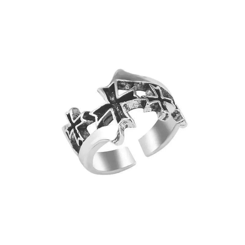 Jewelry × Vintage Hollow Cross Ring Open Ring Size ONE SIZE - 6 Thumbnail