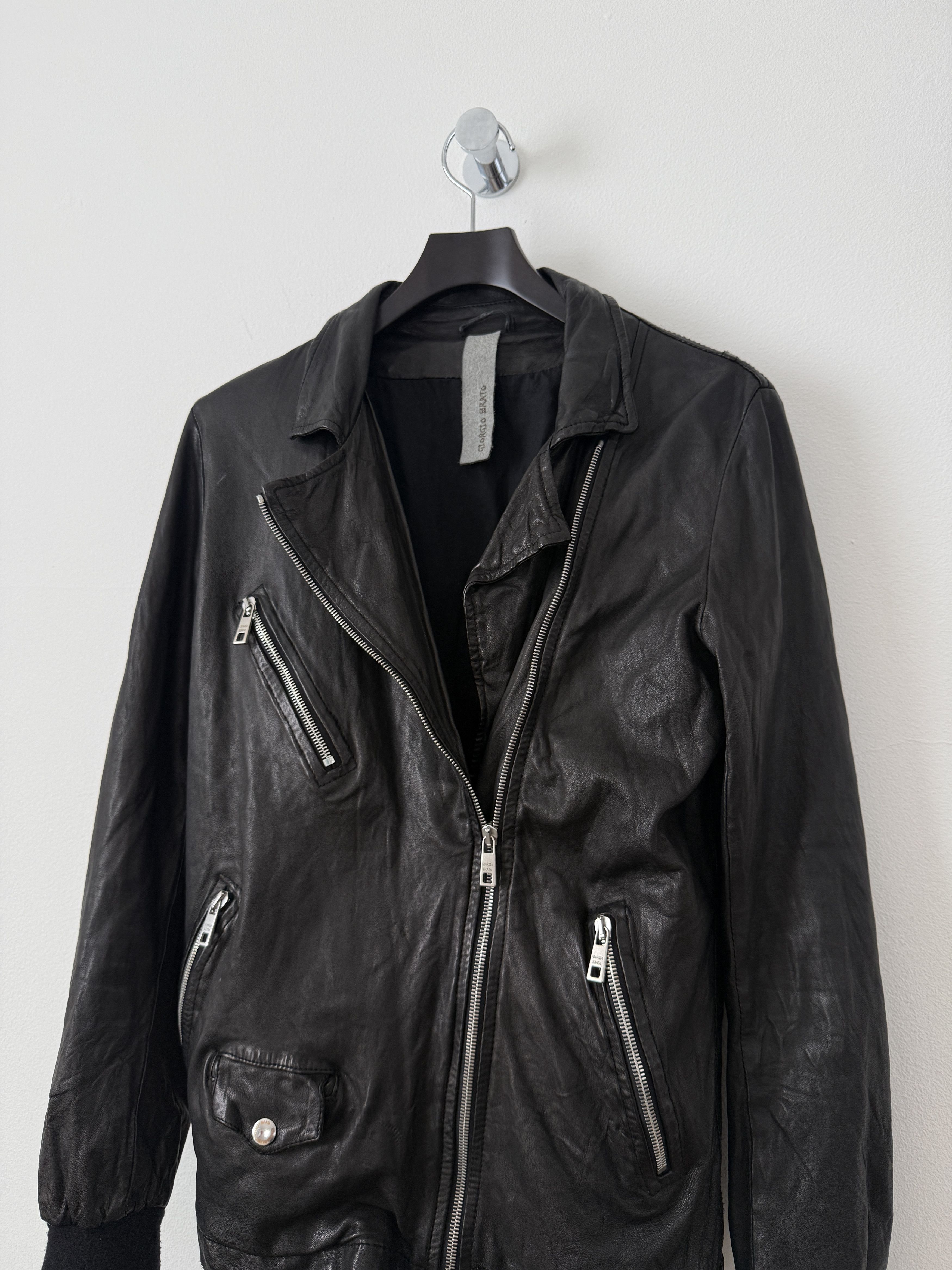 Giorgio Brato Leather Zipper Moto Jacket Size M / US 6-8 / IT 42-44 - 5 Thumbnail