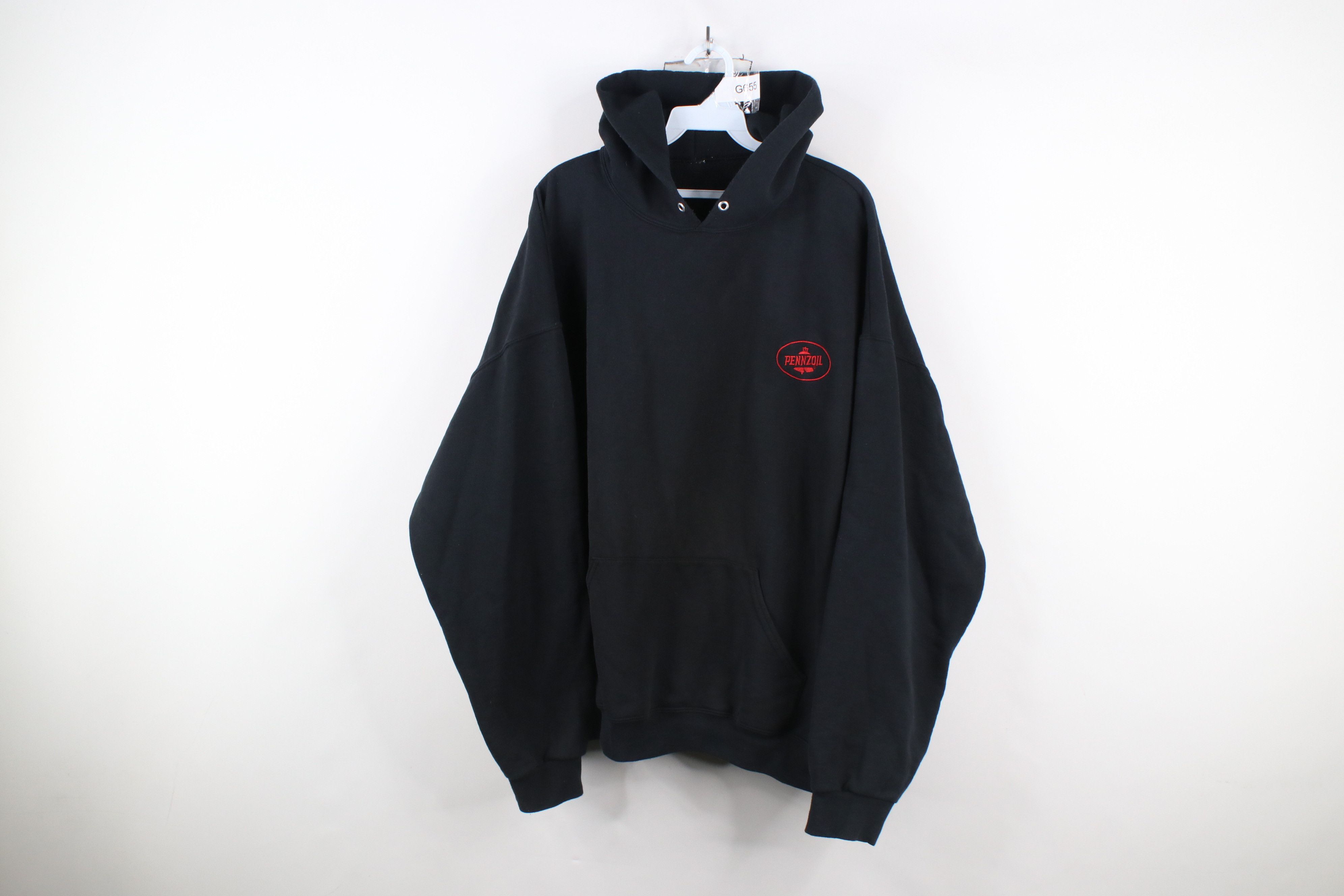 Vintage Vintage 90s Spell Pennzoil Racing Hoodie Sweatshirt Black Size US XXL / EU 58 / 5 - 1 Thumbnail