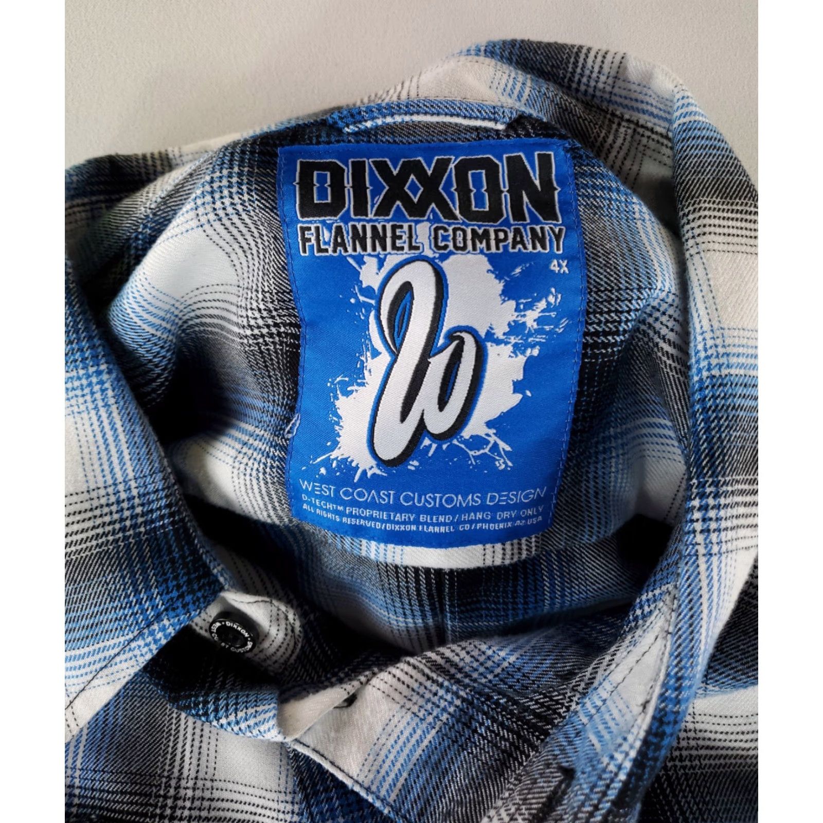 Vintage **Dixxon West Coast Customs Blue Plaid Men's 4XL Flannel Shirt** User: Dixxon West Coast Customs Blue Plaid Men's Flannel Shirt Size 4XL Size US XXL / EU 58 / 5 - 3 Thumbnail