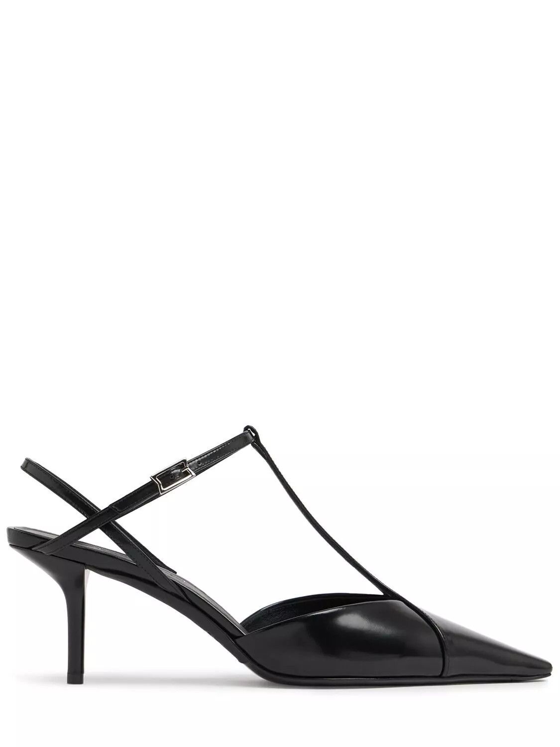 Max Mara MAX MARA SSilkway Black Buffled Lthr 60mm Slingbacks Size US 6.5 / IT 36.5 - 1 Thumbnail