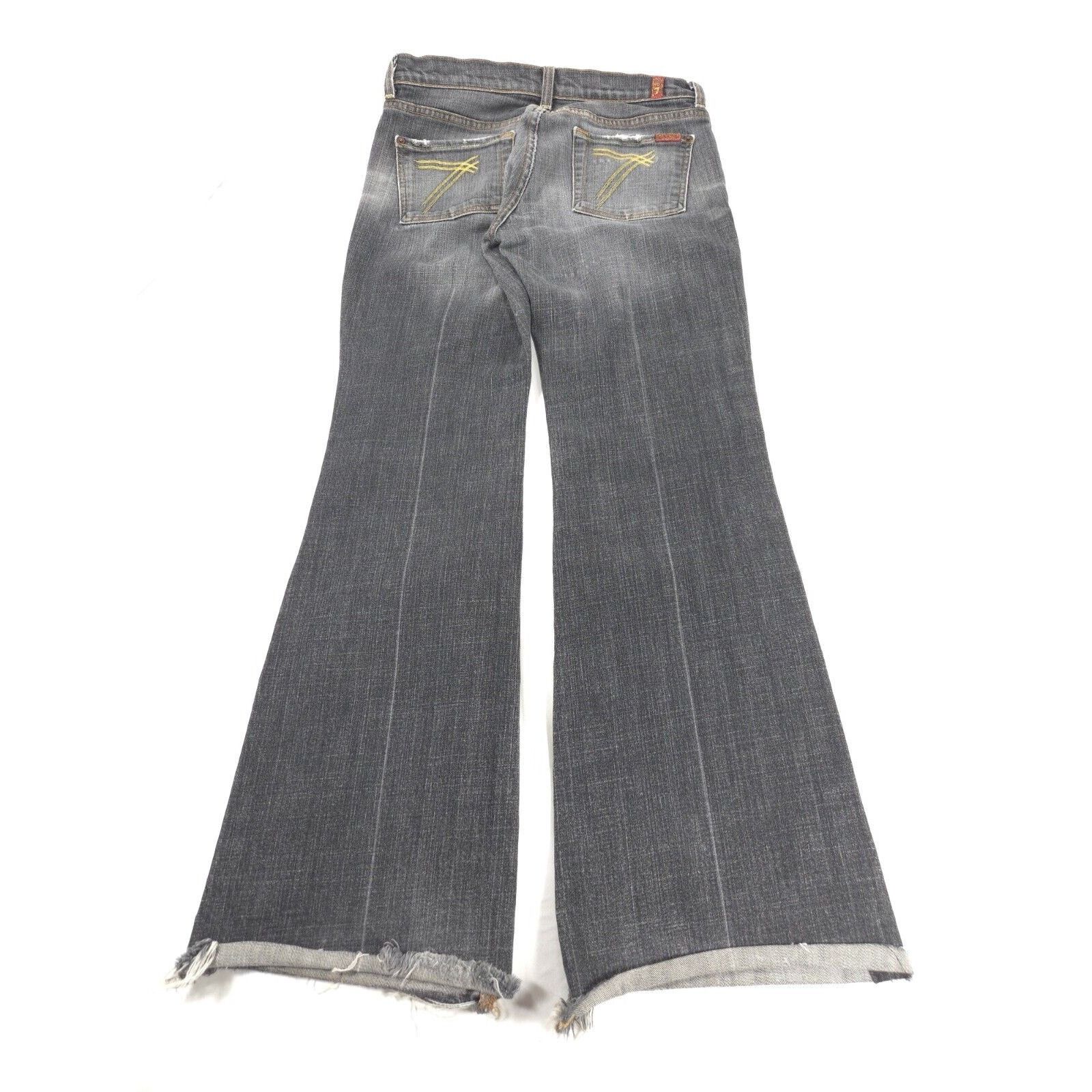 7 For All Mankind 7 For All Mankind Dojo Button Zip Jeans Womens Size 28 Black Size 31" - 3 Thumbnail