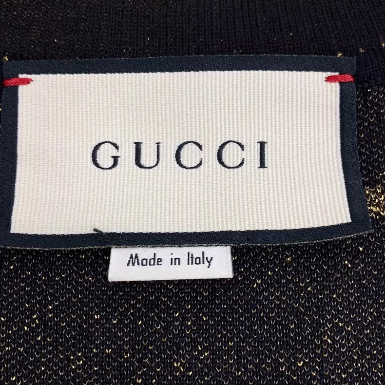 Gucci Gucci Color-blocked logo jacquad full-print wool V-neck sin Size S / US 4 / IT 40 - 5 Thumbnail