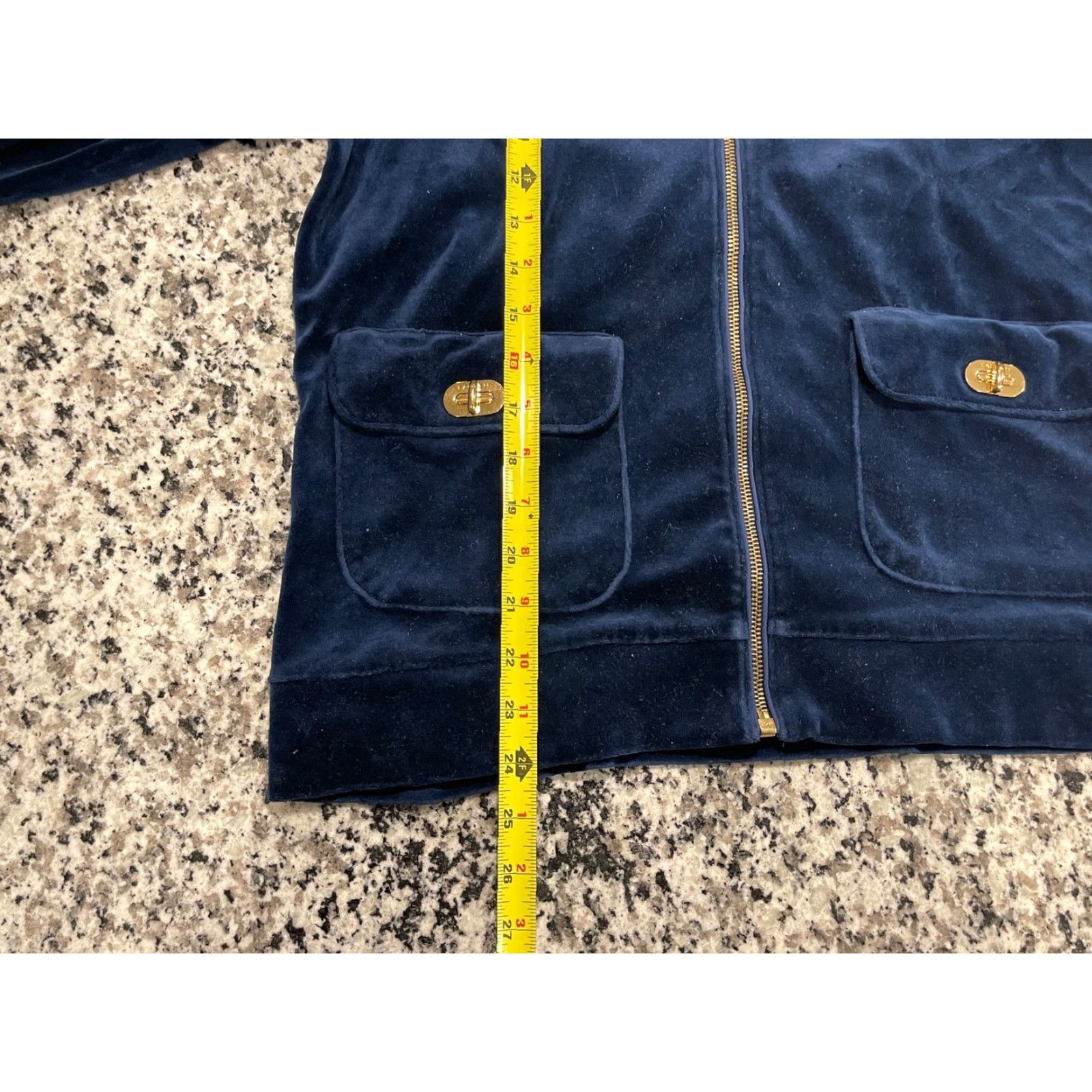 Ralph Lauren Lauren Ralph Lauren Velour Track Suit Jacket Women's Large Blue w/ Gold Full Zip Size L / US 10 / IT 46 - 7 Thumbnail