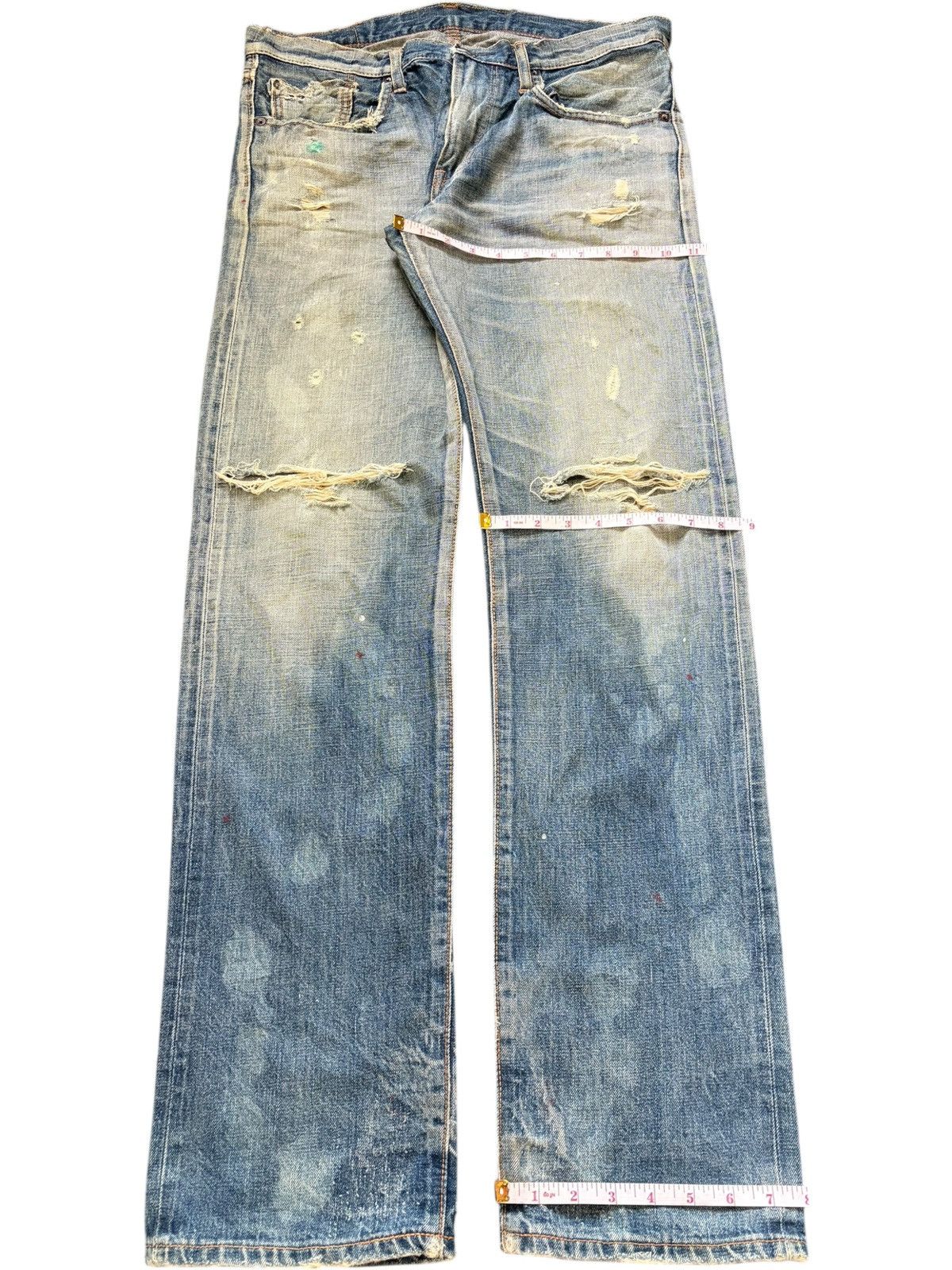 Edwin Vintage Edwin 502 Mud Wash Distressed Jeans Talon Zipper Size US 33 - 8 Thumbnail